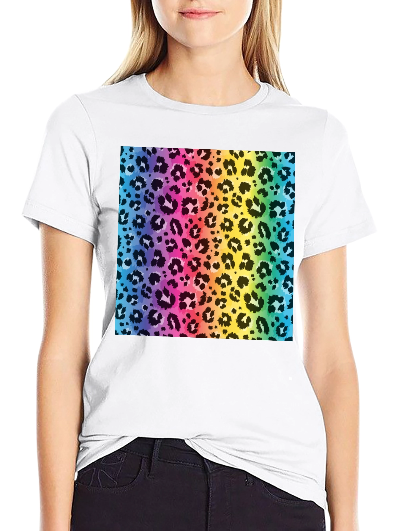 Rainbow Leopard Print T-Shirt