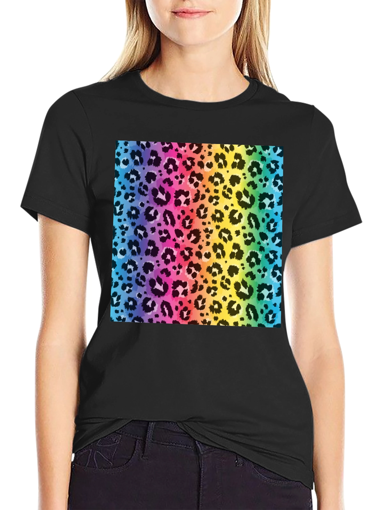 Rainbow Leopard Print T-Shirt