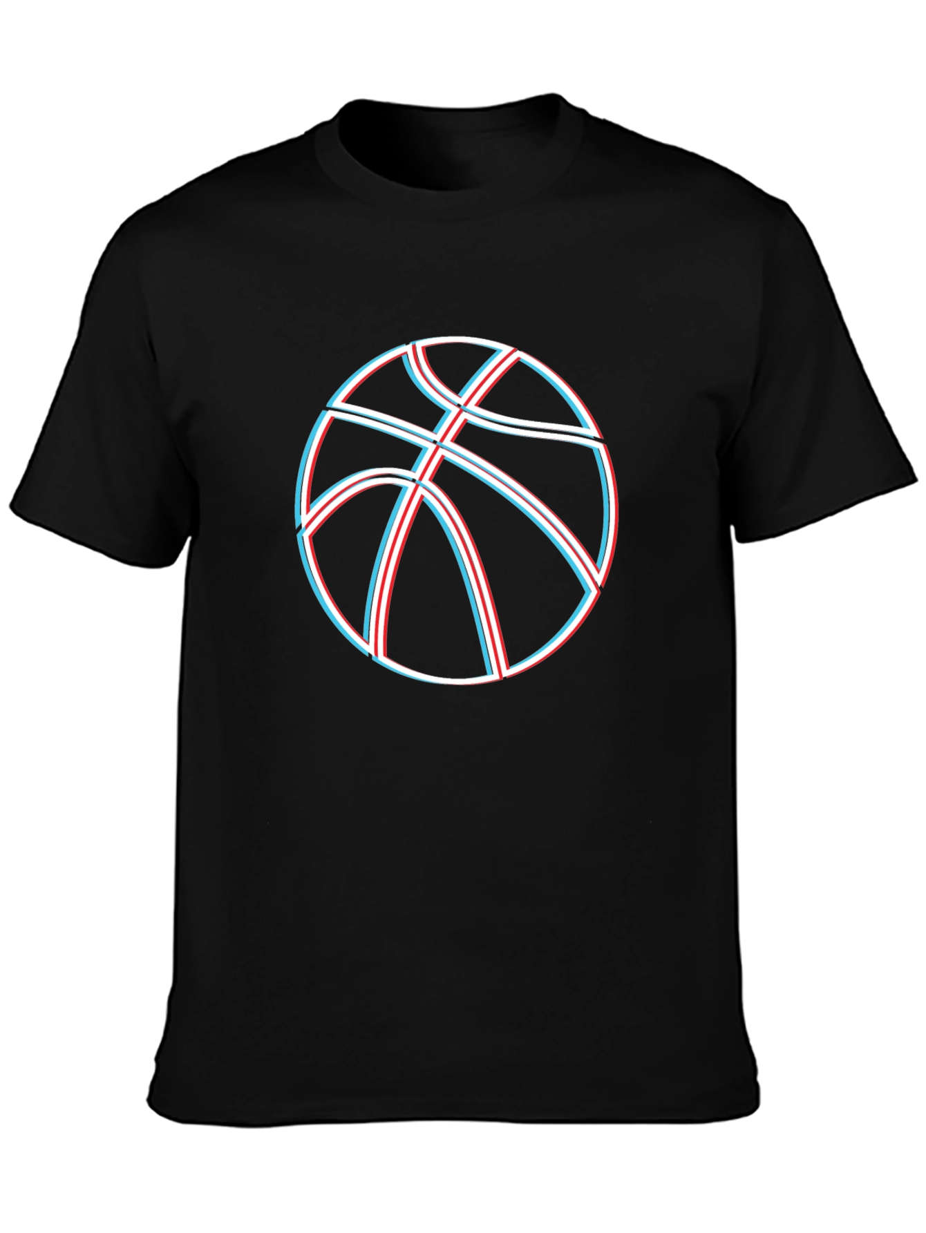 Basketball Graphic Tee - Black Cotton Blend