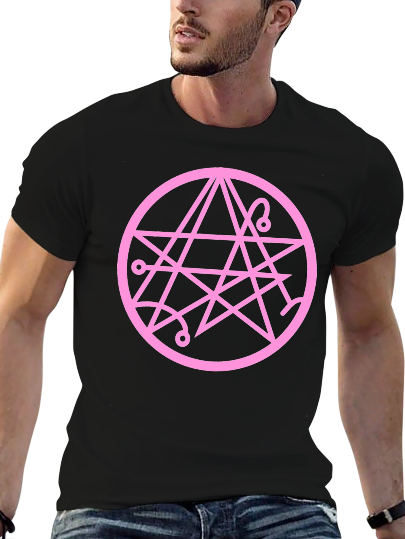 Occult Symbol Graphic Tee - Soft Black Cotton