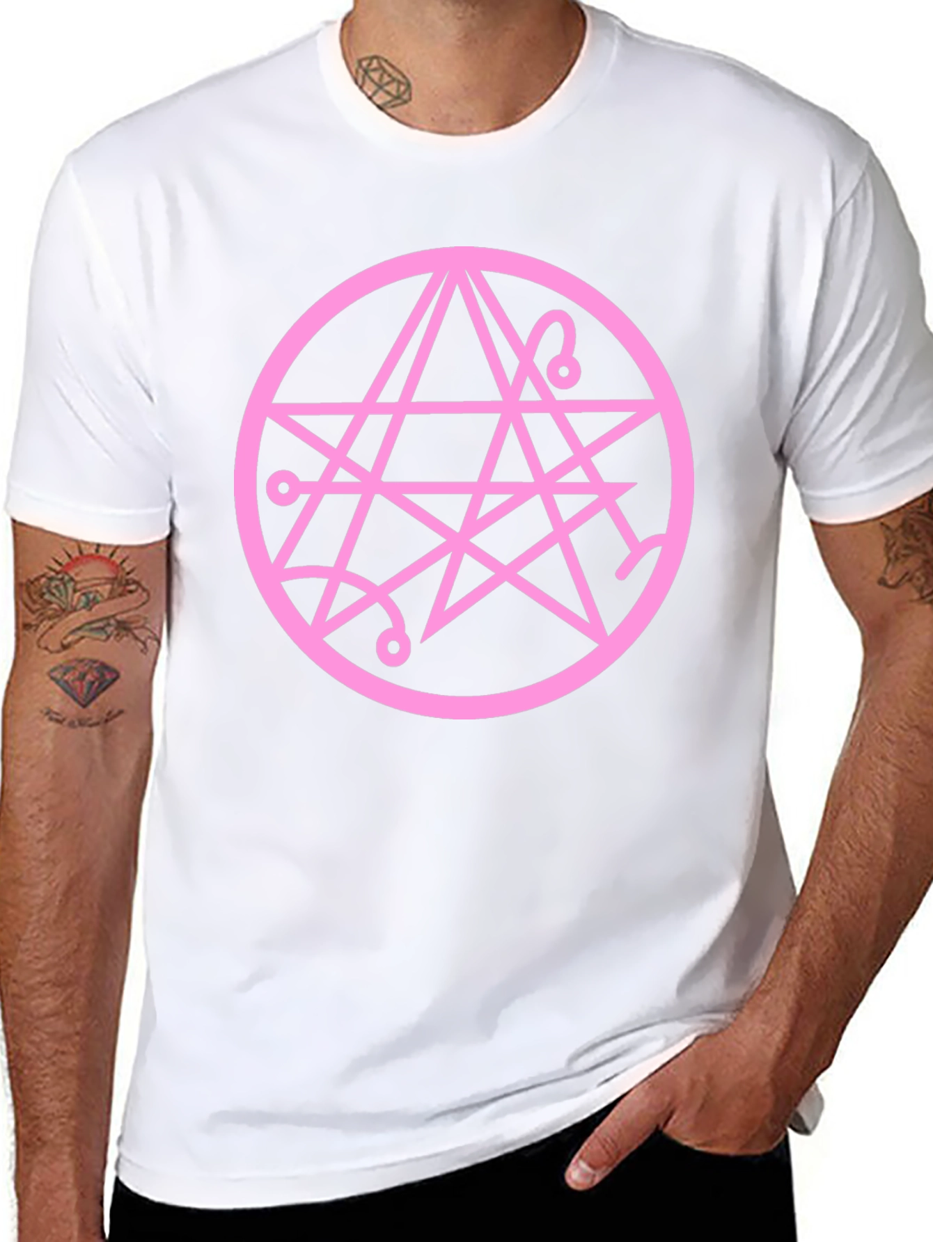 Occult Symbol Graphic Tee - Soft Black Cotton