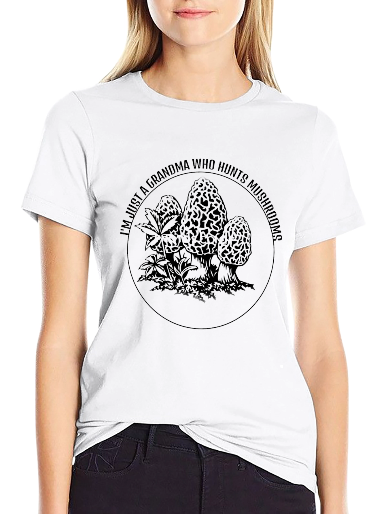 Grandma Mushroom Hunter T-Shirt - Black