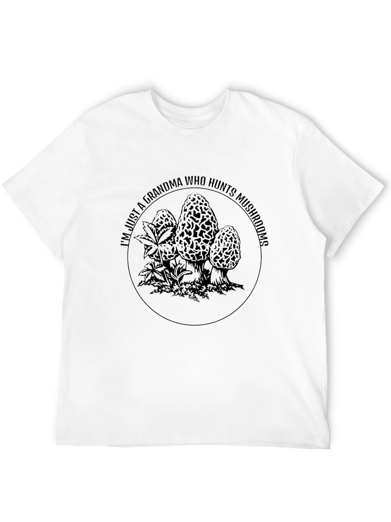 Grandma Mushroom Hunter T-Shirt - Black