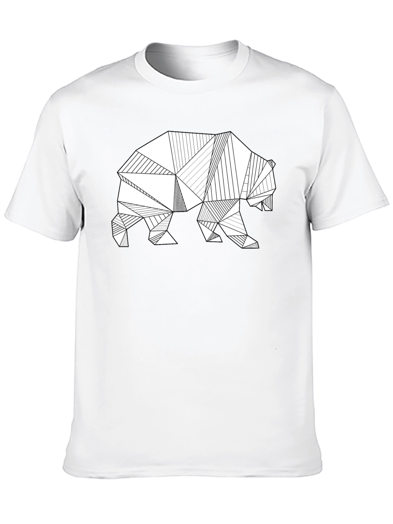 Geometric Bear Graphic T-Shirt - Modern Style