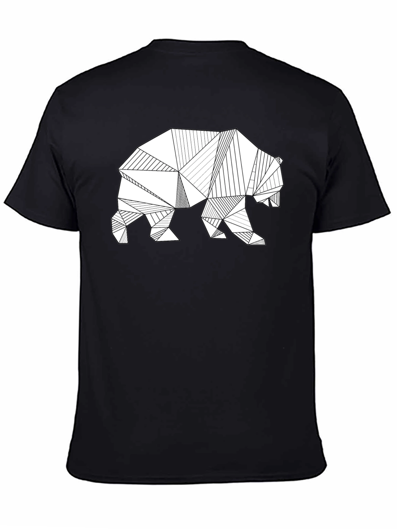 Geometric Bear Graphic T-Shirt - Modern Style