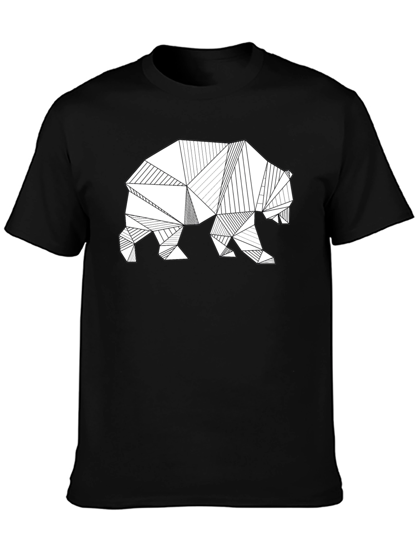 Geometric Bear Graphic T-Shirt - Modern Style