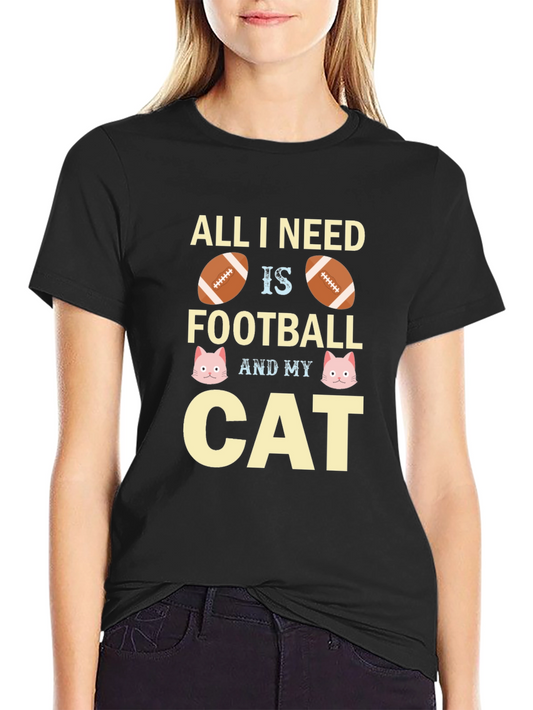 Football & Cat Lover T-Shirt
