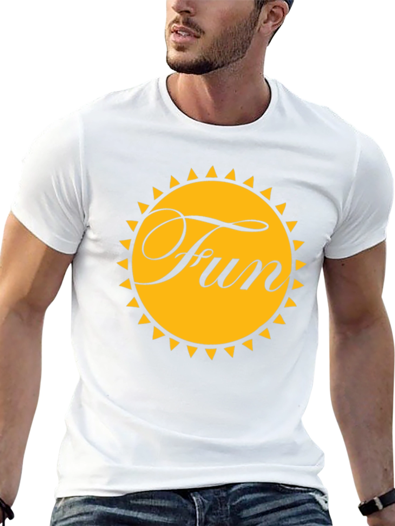 Fun Sun Graphic Tee - Black Cotton T-Shirt