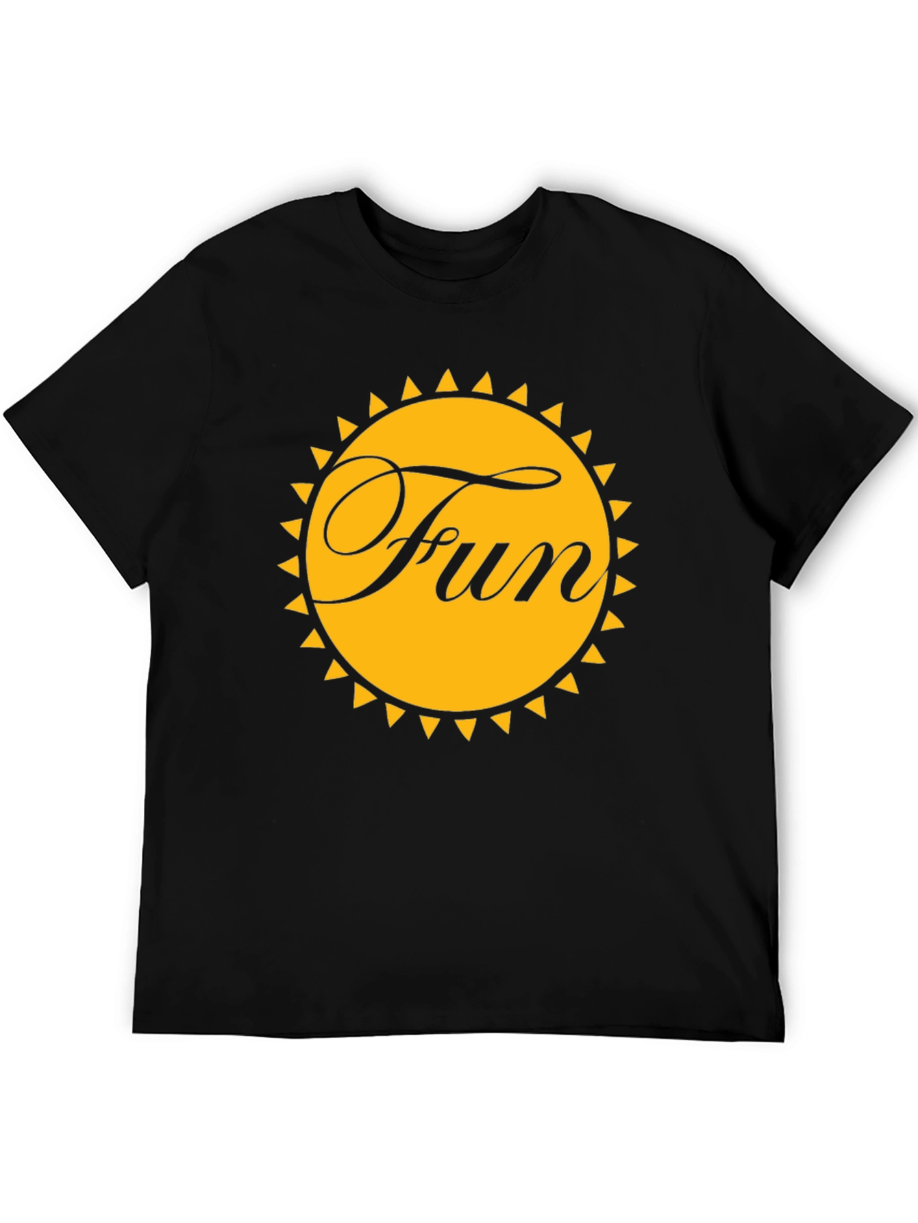Fun Sun Graphic Tee - Black Cotton T-Shirt