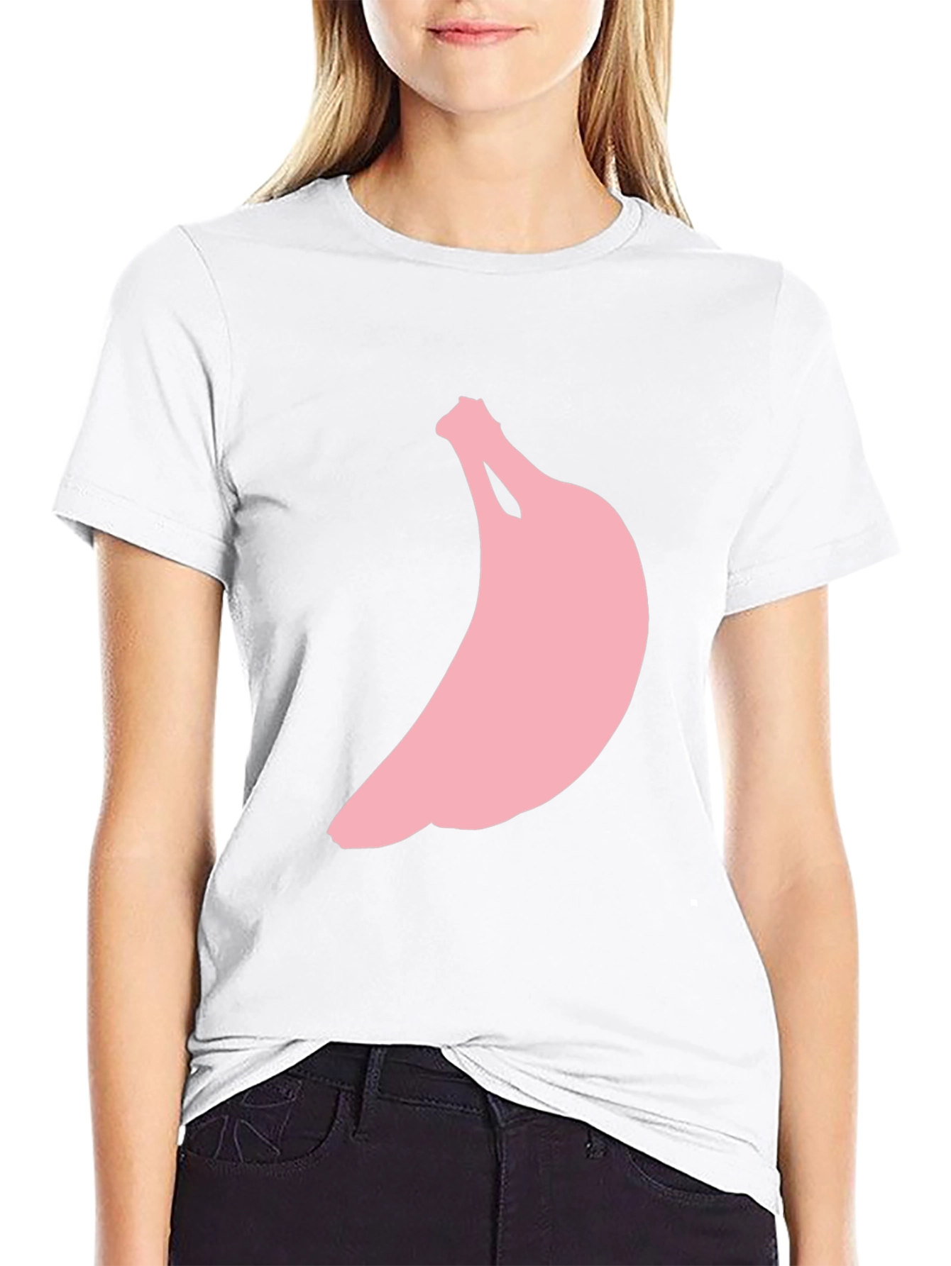 Pink Banana Graphic Black Tee