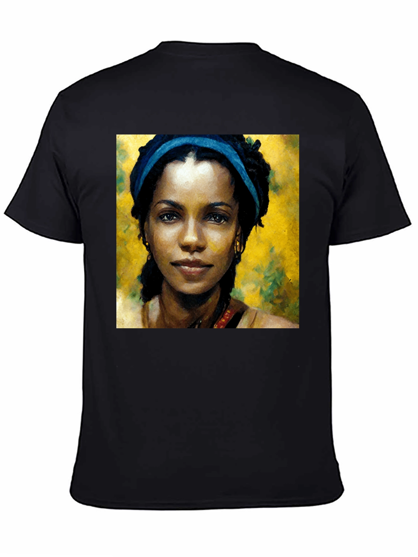 African Woman Portrait Black T-Shirt