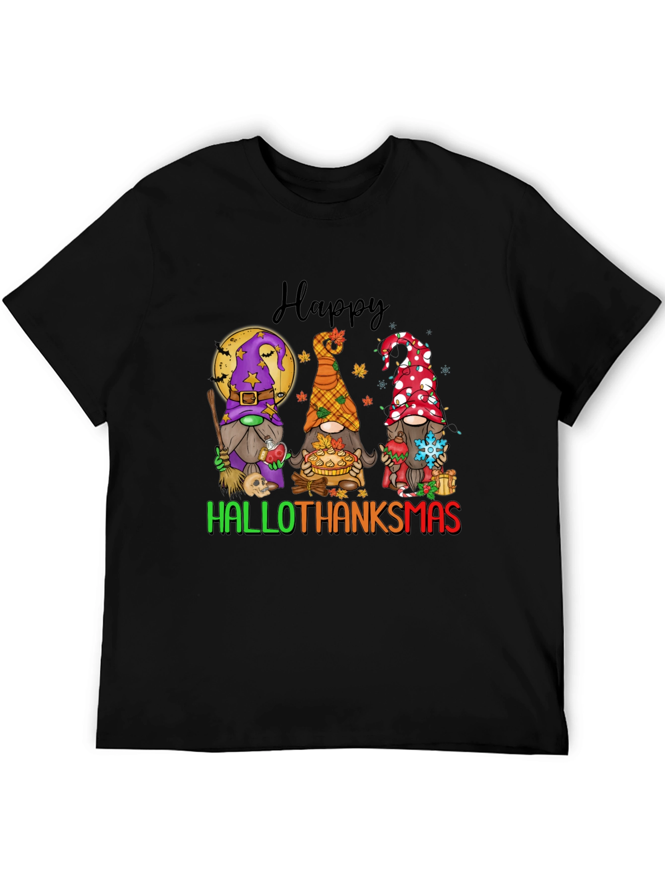 Hallothanksmas Gnomes T-Shirt Holiday Tee