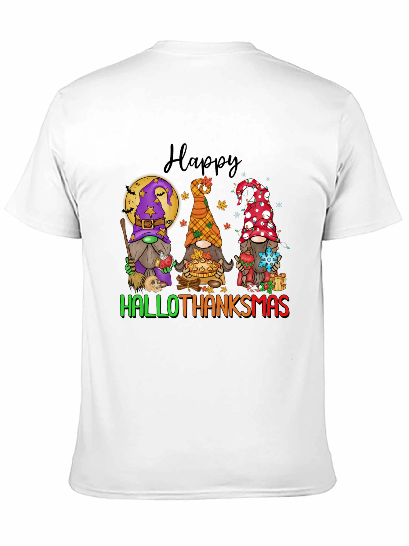 Hallothanksmas Gnomes T-Shirt Holiday Tee