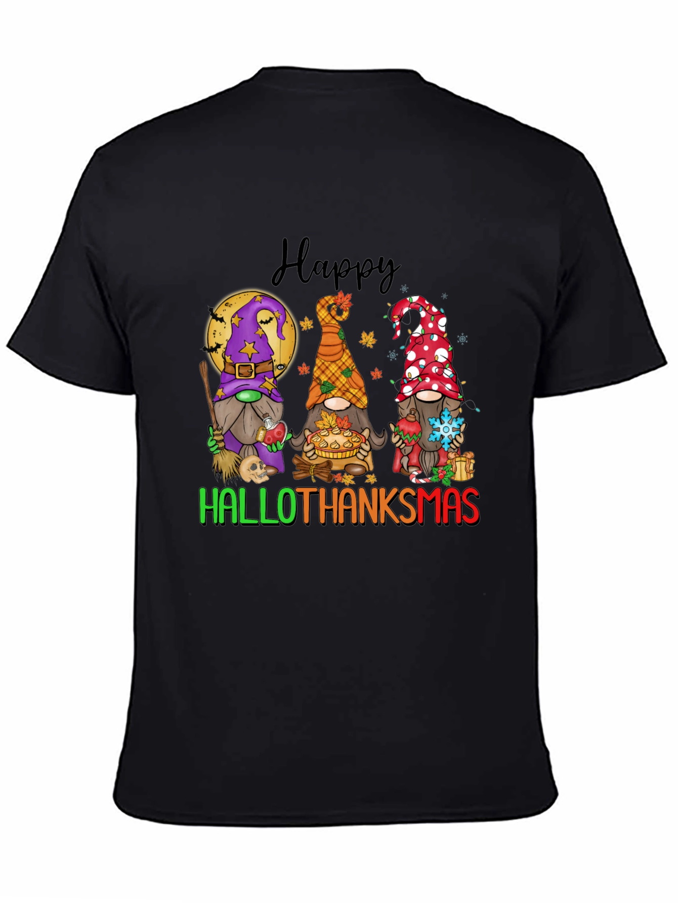 Hallothanksmas Gnomes T-Shirt Holiday Tee
