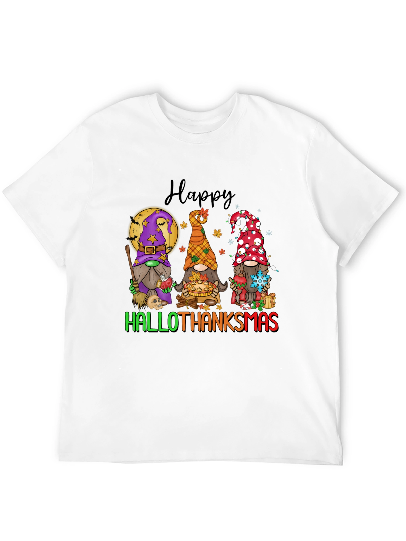 Hallothanksmas Gnomes T-Shirt Holiday Tee