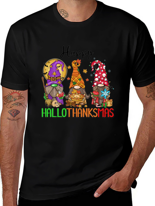 Hallothanksmas Gnomes T-Shirt Holiday Tee