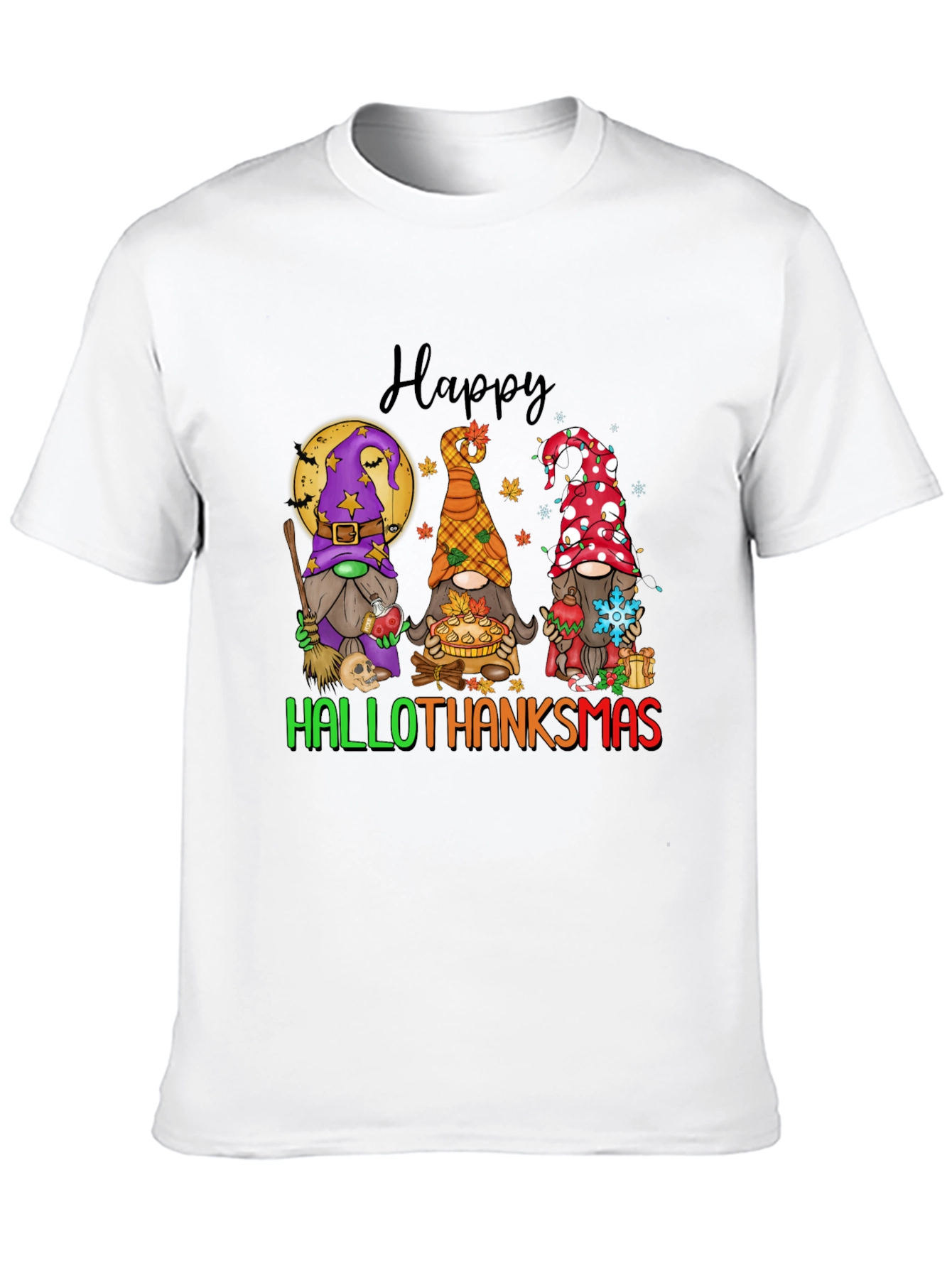 Hallothanksmas Gnomes T-Shirt Holiday Tee