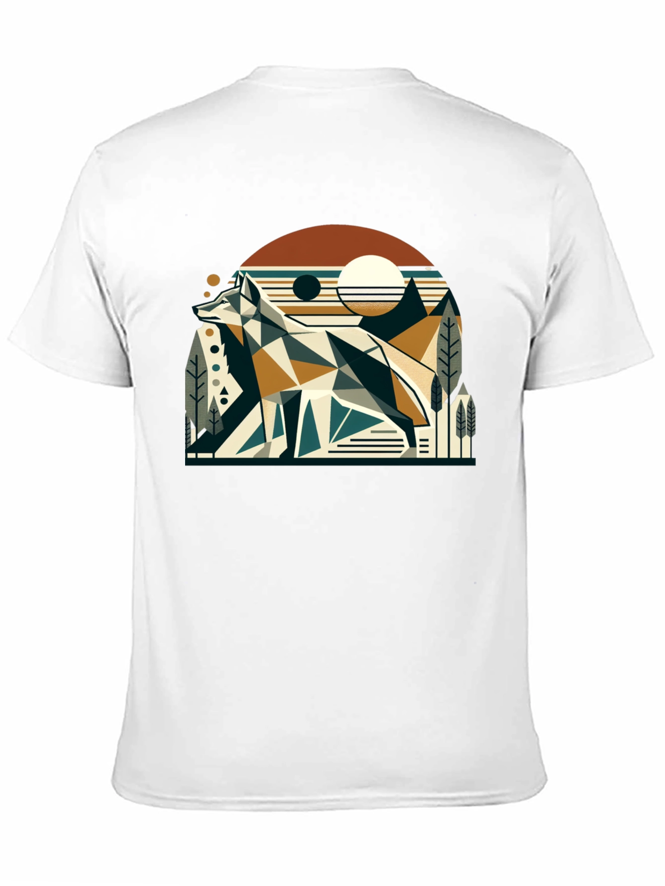 Geometric Fox Graphic Tee - Modern Nature Style