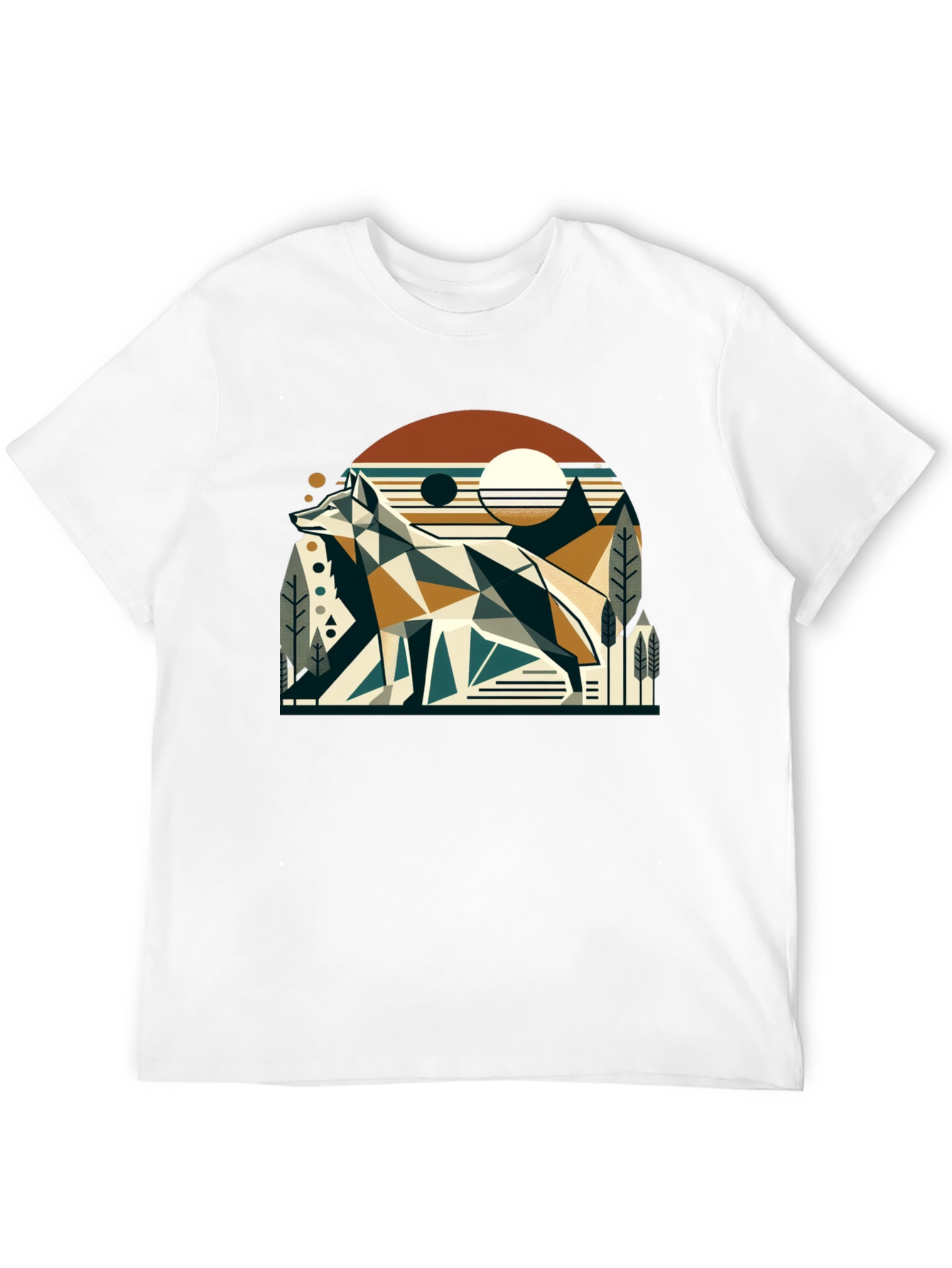 Geometric Fox Graphic Tee - Modern Nature Style