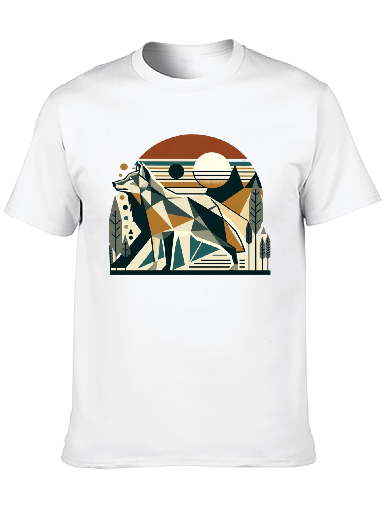 Geometric Fox Graphic Tee - Modern Nature Style