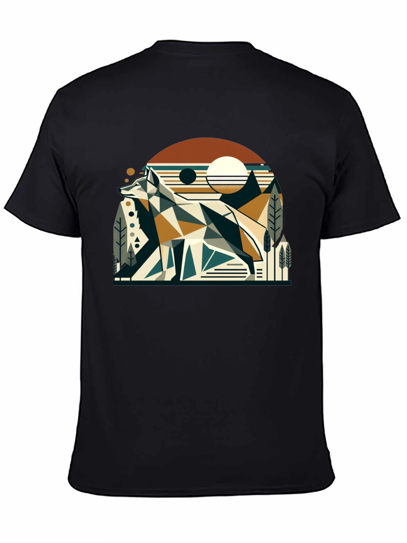 Geometric Fox Graphic Tee - Modern Nature Style