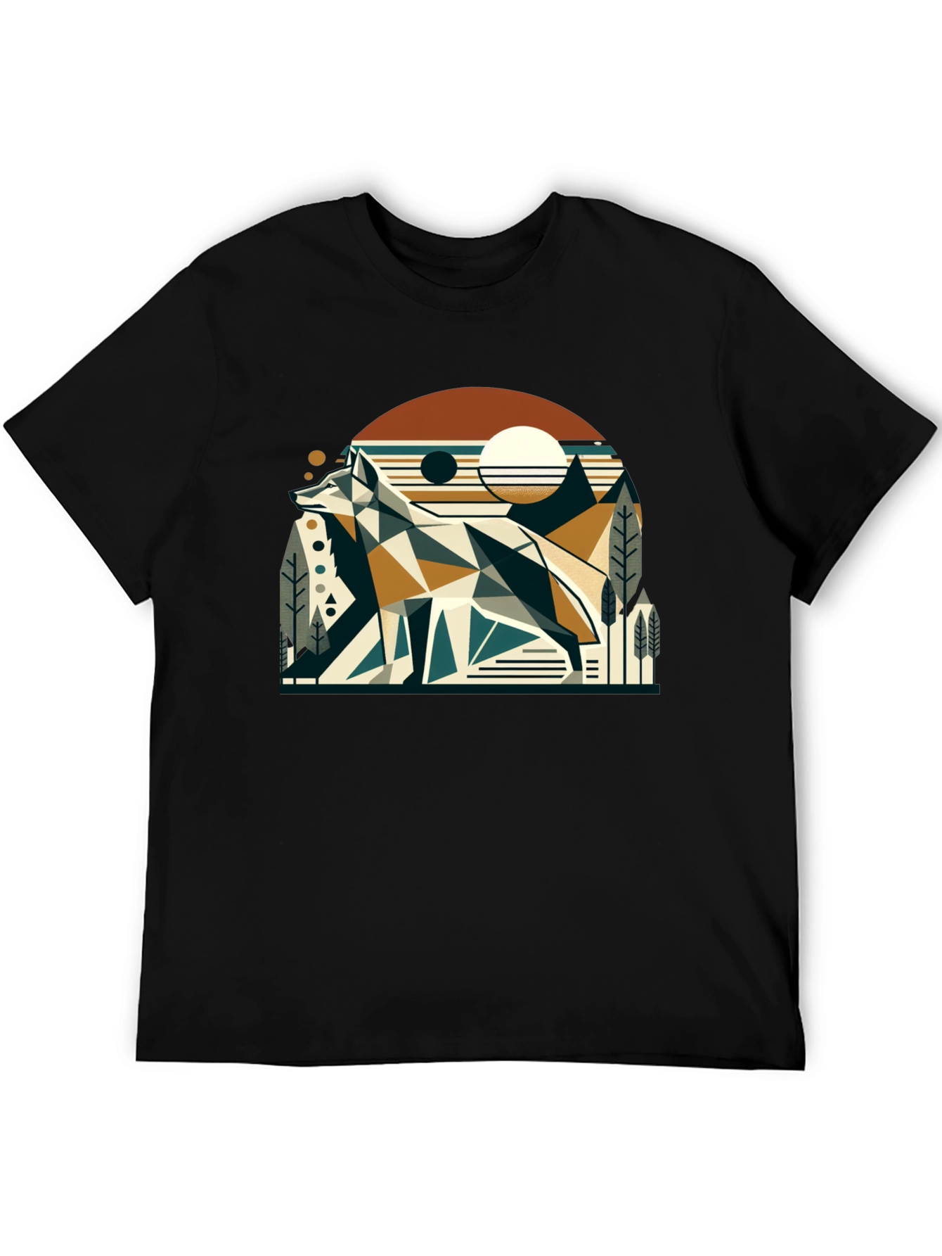 Geometric Fox Graphic Tee - Modern Nature Style