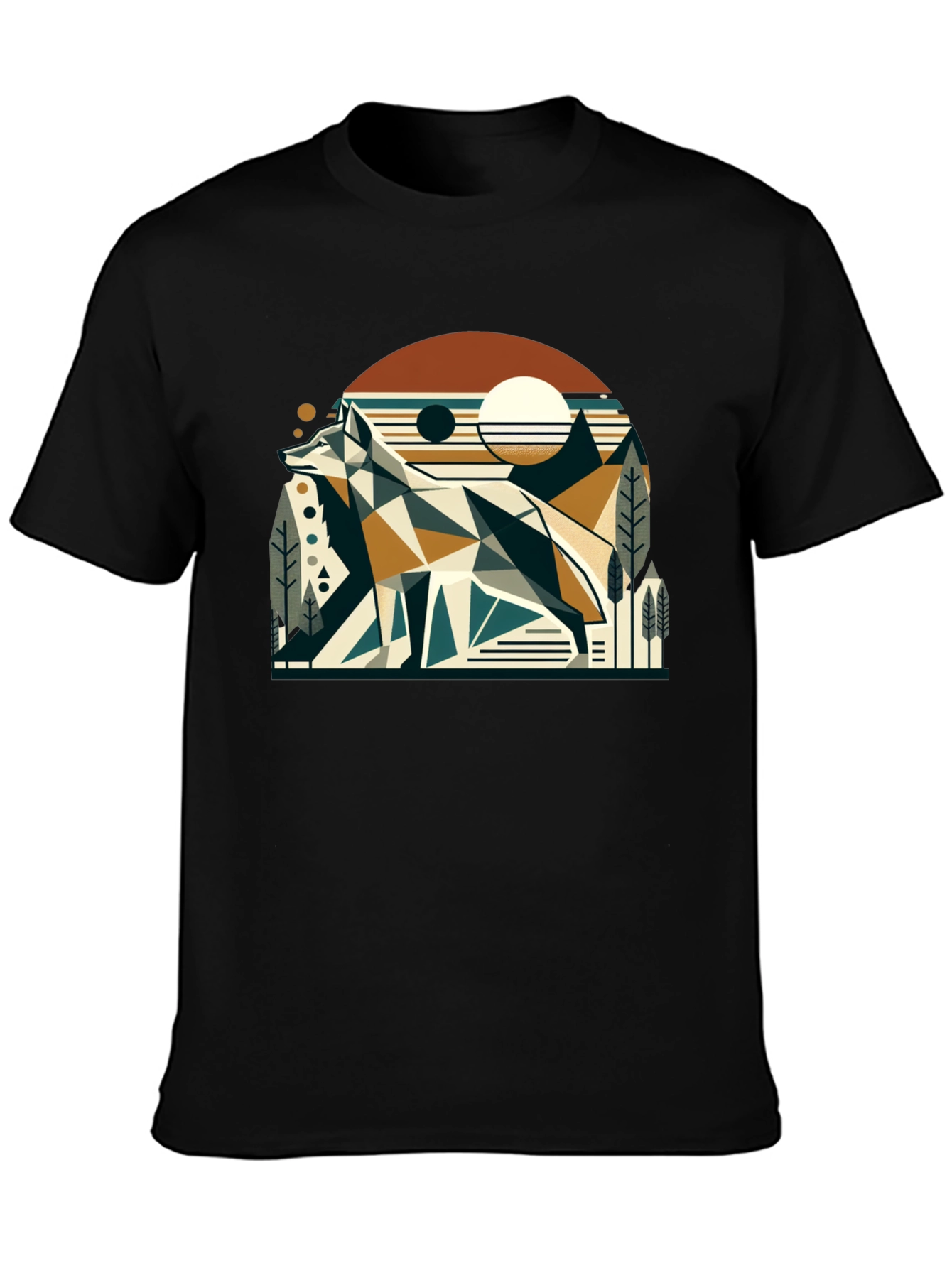 Geometric Fox Graphic Tee - Modern Nature Style