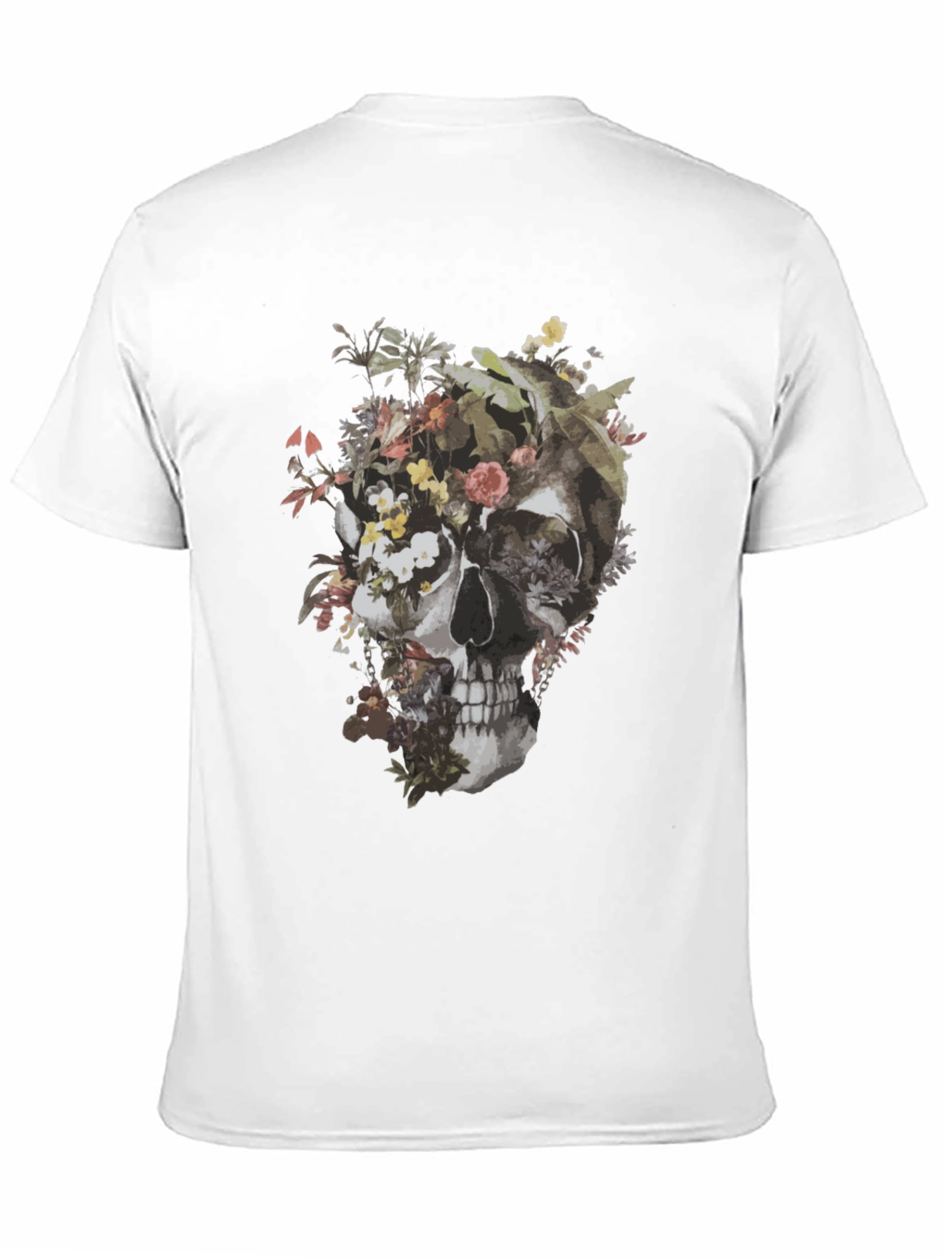 Floral Skull Graphic Black T-Shirt