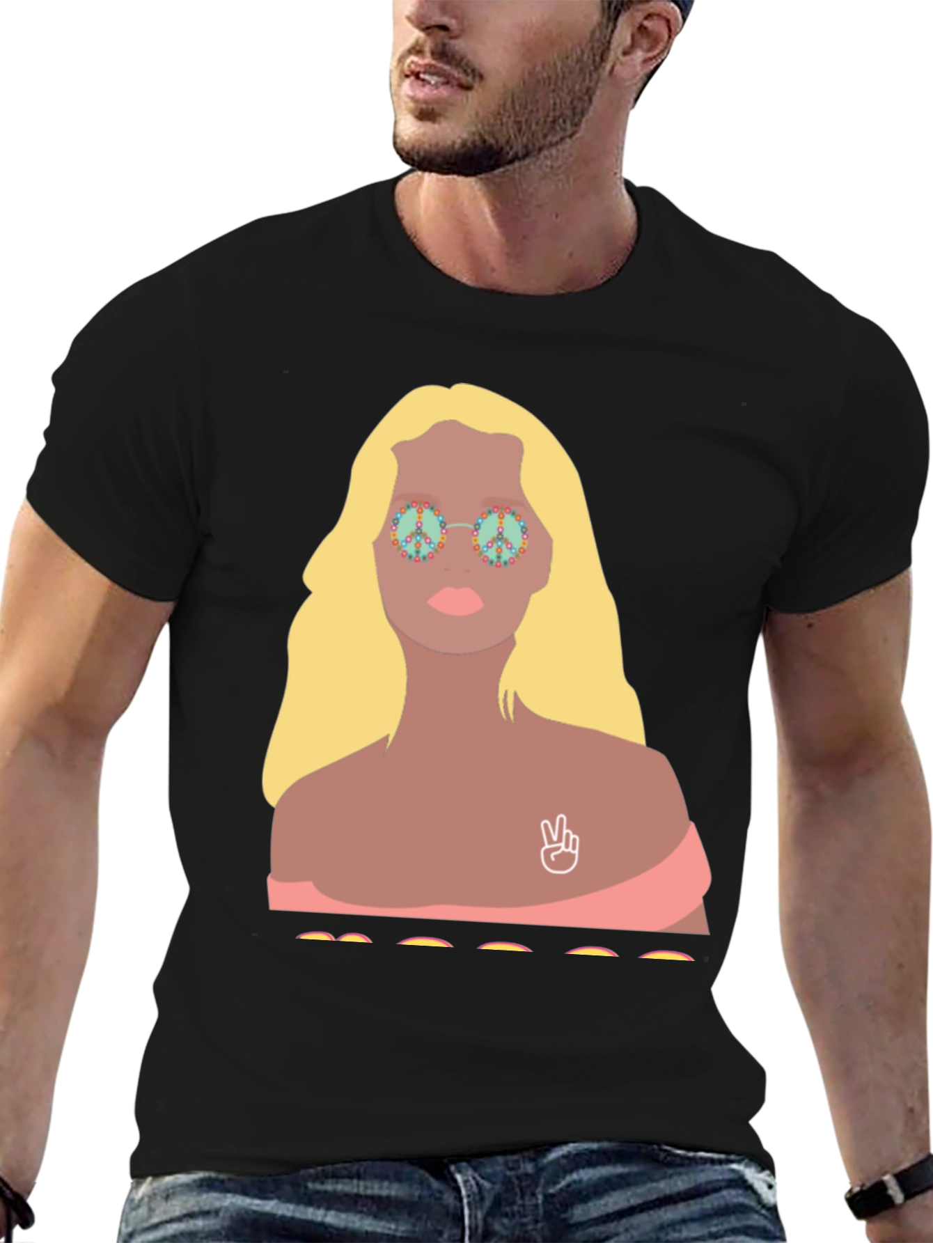 Retro Peace Sign Hippie Graphic T-Shirt