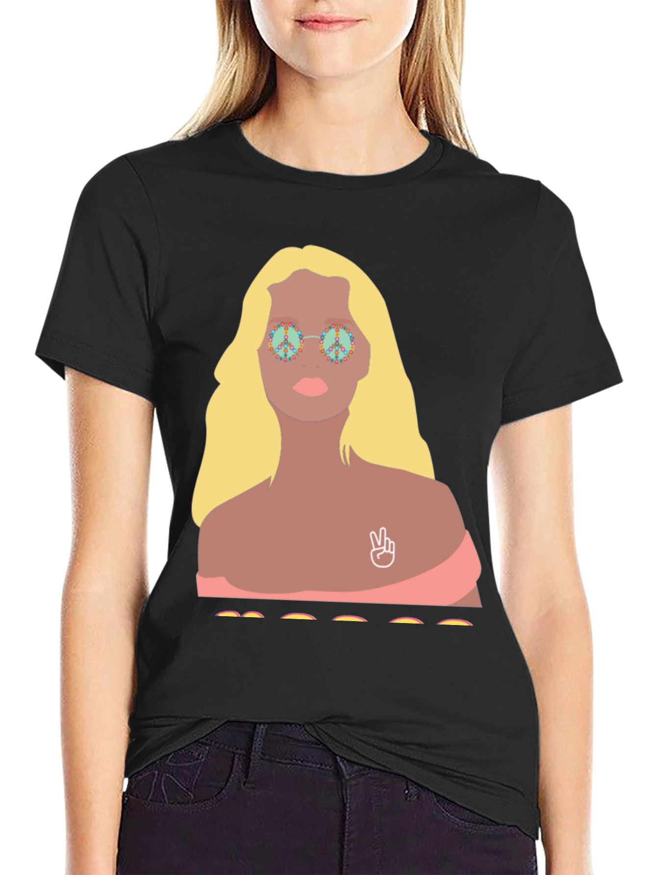 Retro Peace Sign Hippie Graphic T-Shirt
