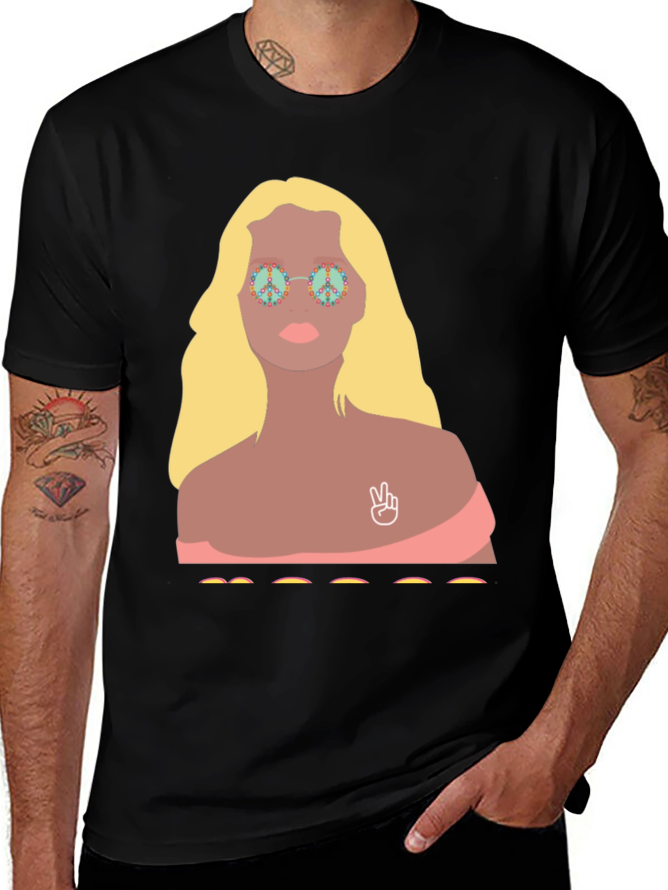 Retro Peace Sign Hippie Graphic T-Shirt