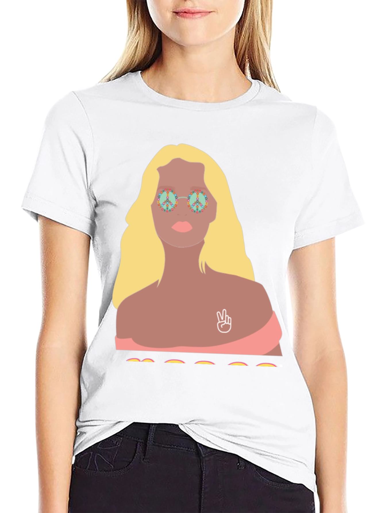 Retro Peace Sign Hippie Graphic T-Shirt