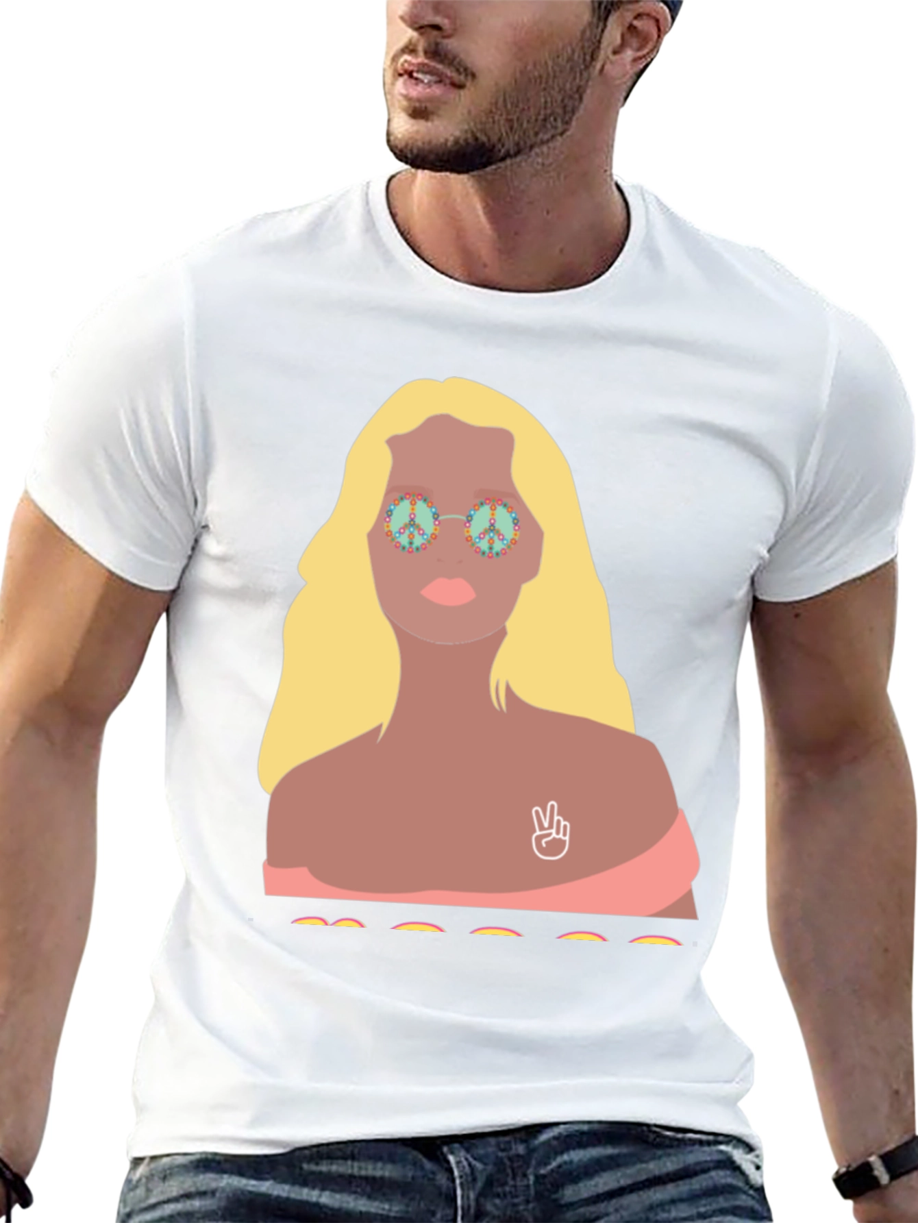 Retro Peace Sign Hippie Graphic T-Shirt
