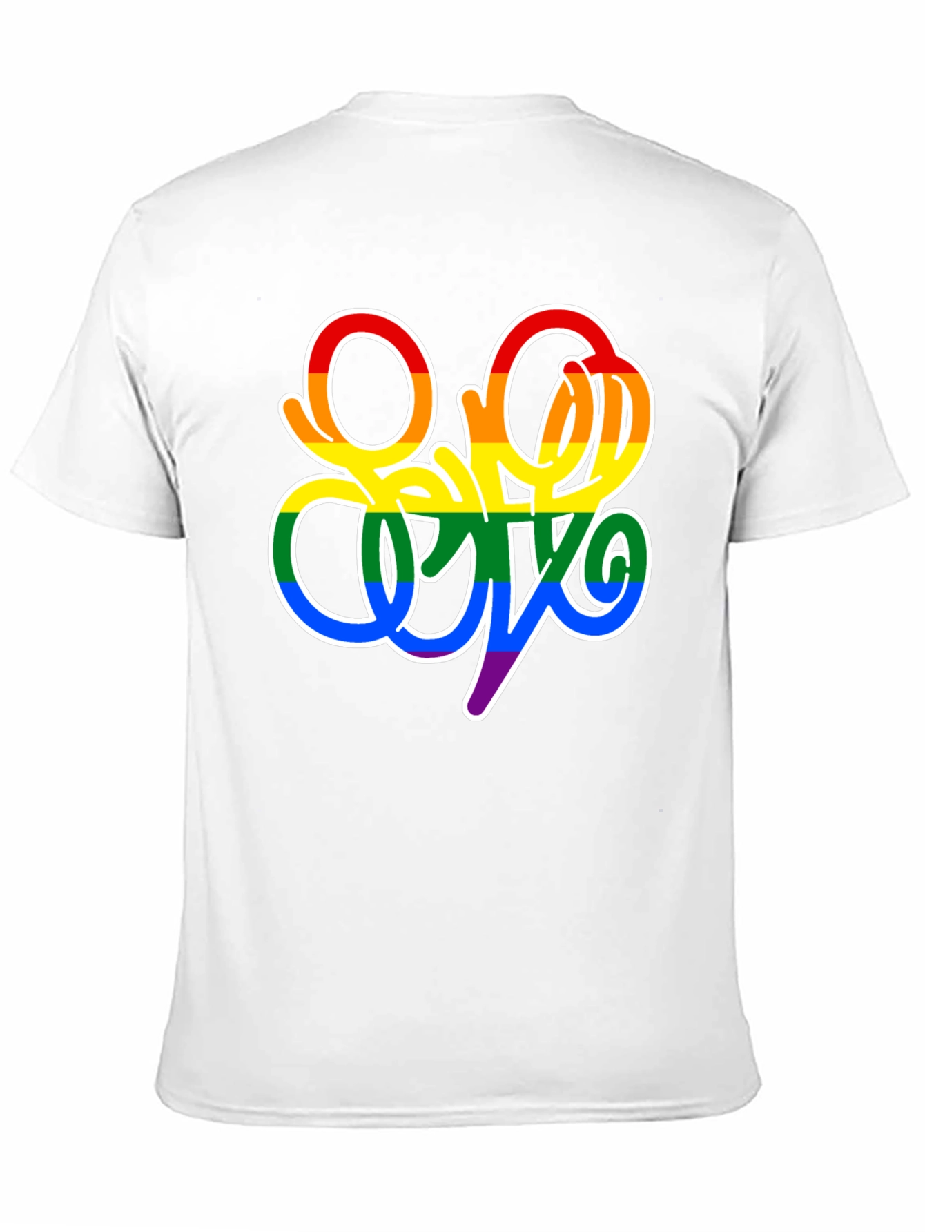Pride Script Black T-Shirt - LGBTQ+ Rainbow Design