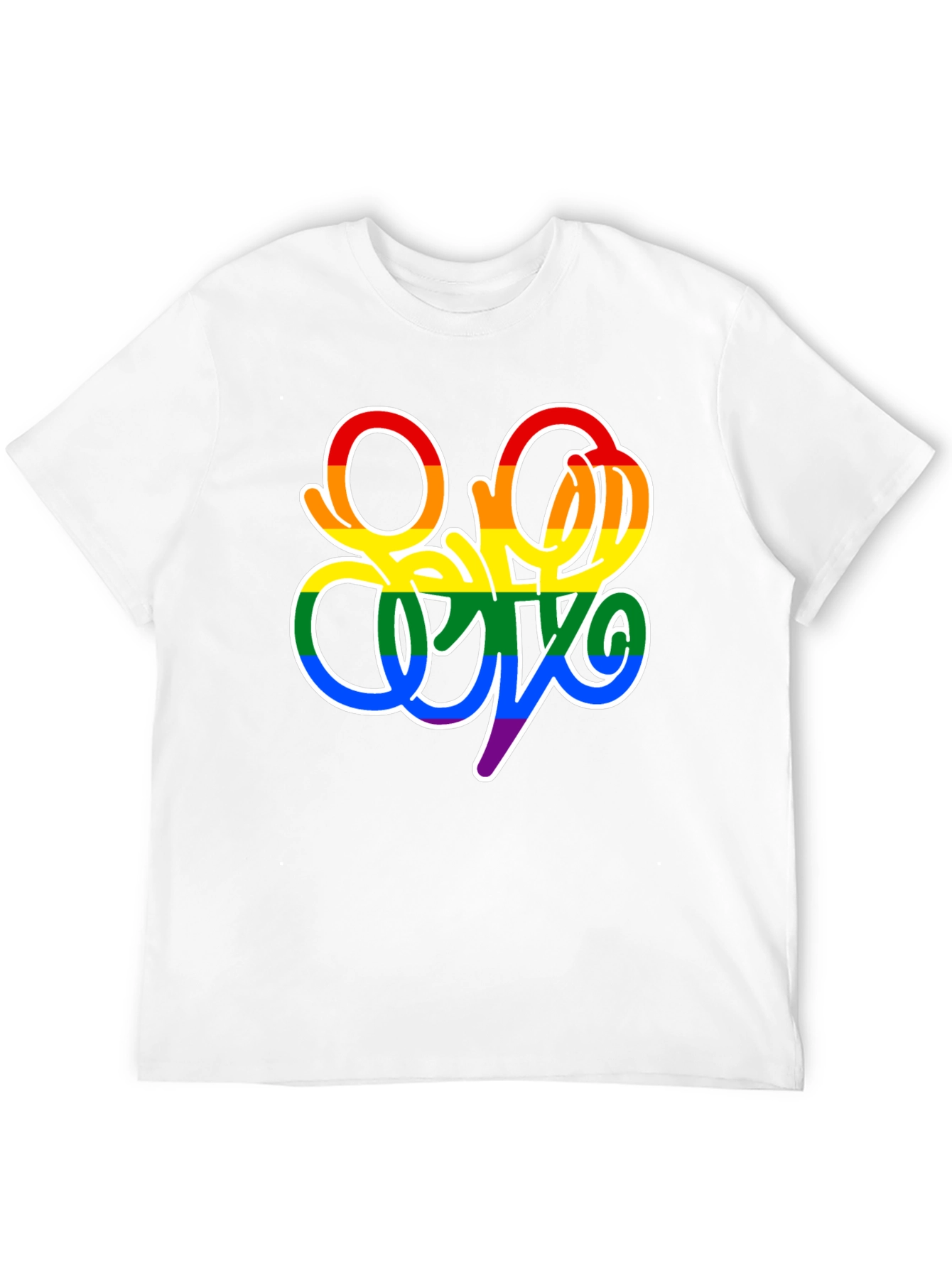 Pride Script Black T-Shirt - LGBTQ+ Rainbow Design