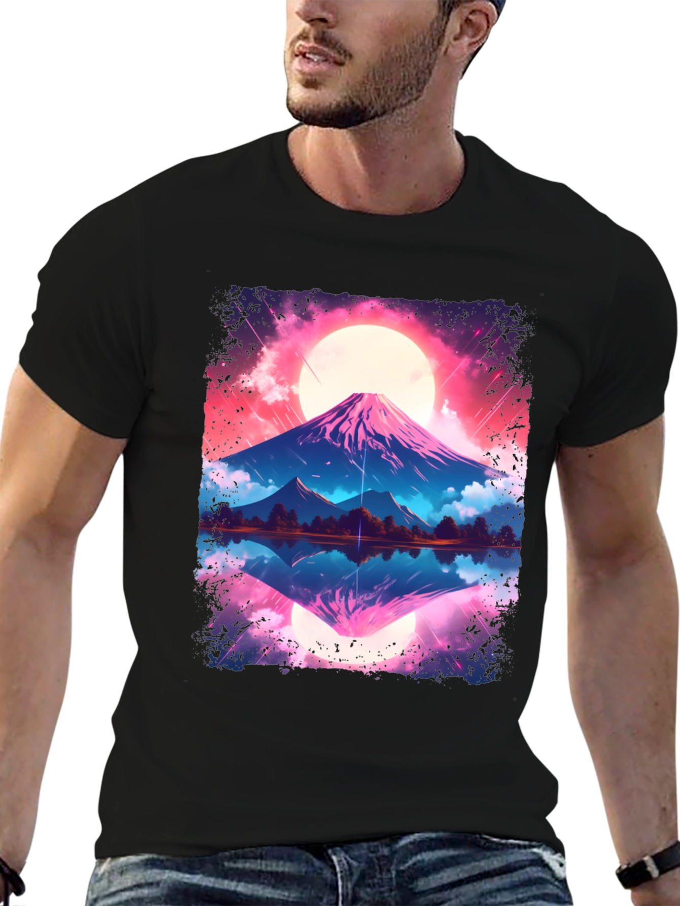 Mount Fuji Sunset Graphic Tee