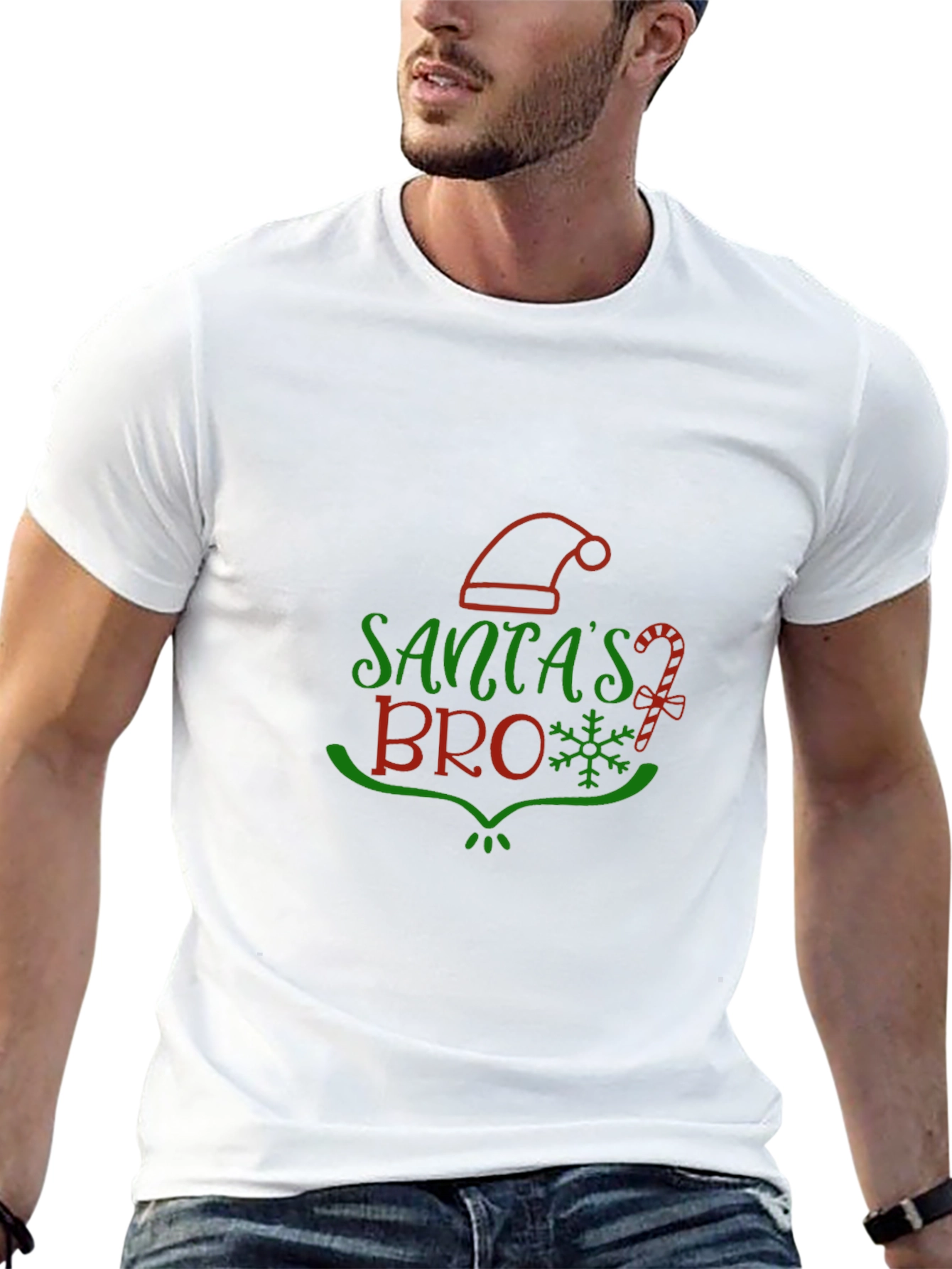 Santas Bro Christmas Holiday Graphic T-Shirt