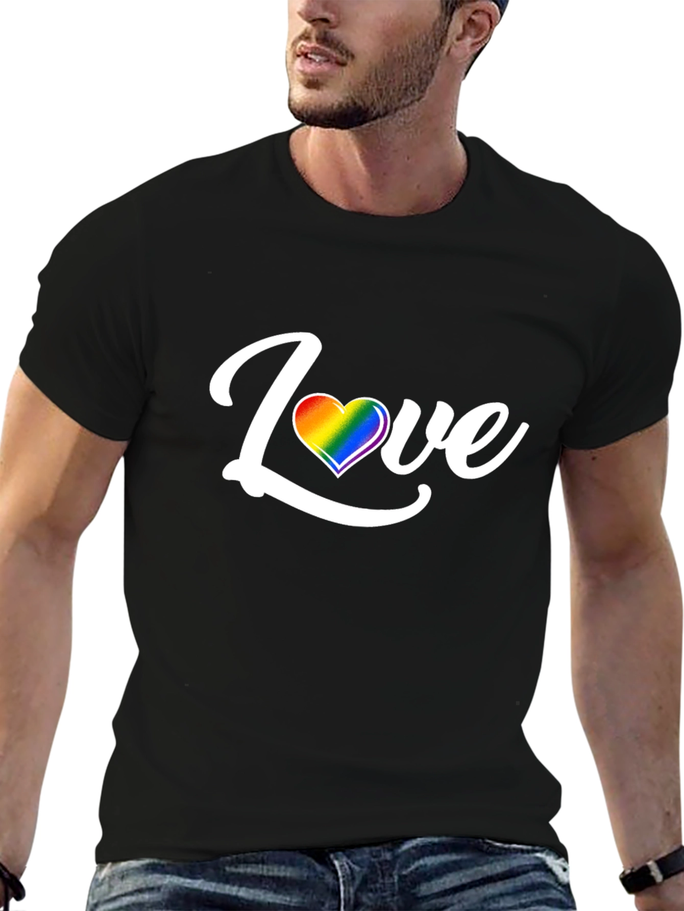 Love Rainbow Heart Graphic T-Shirt