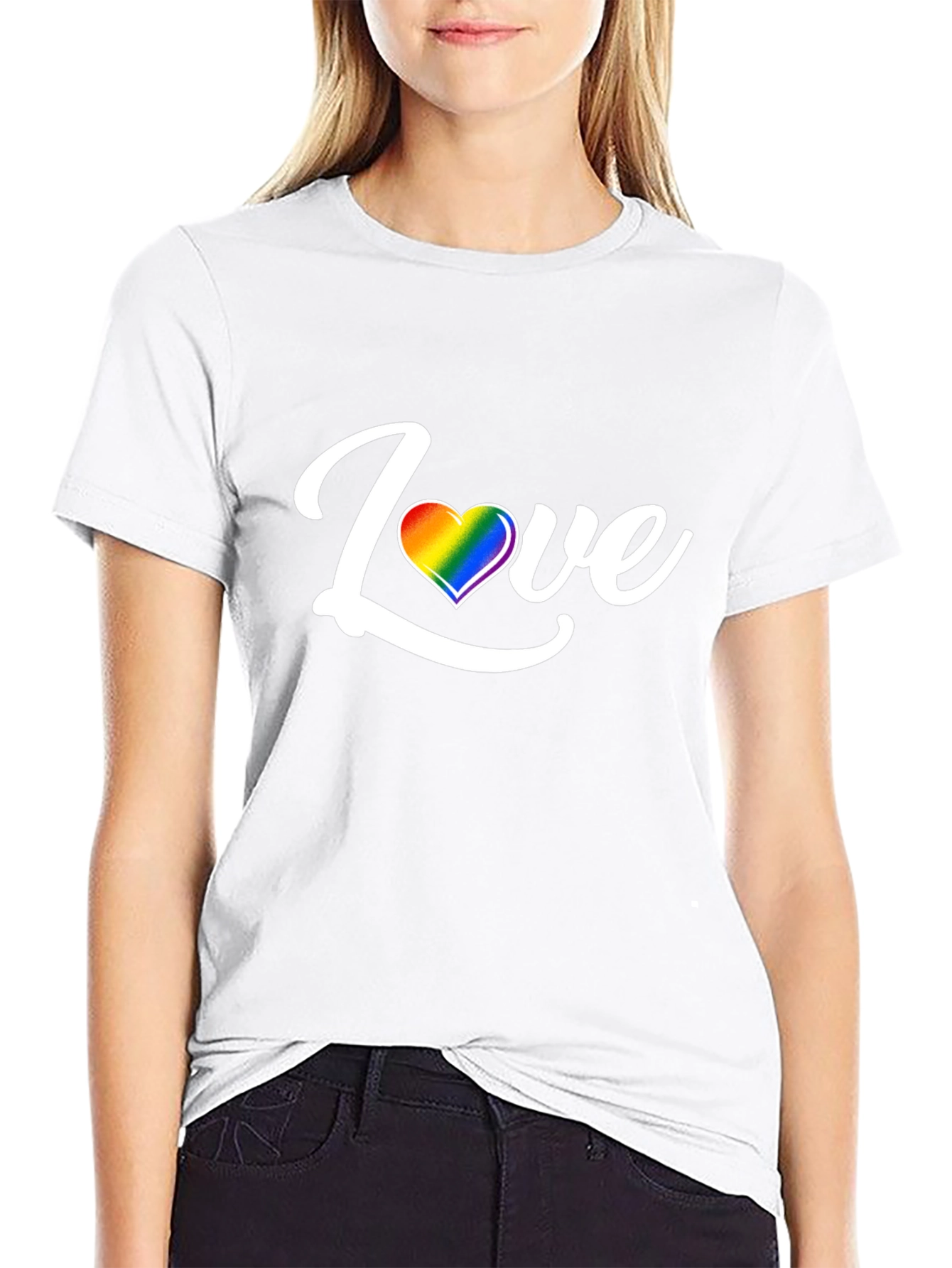 Love Rainbow Heart Graphic T-Shirt