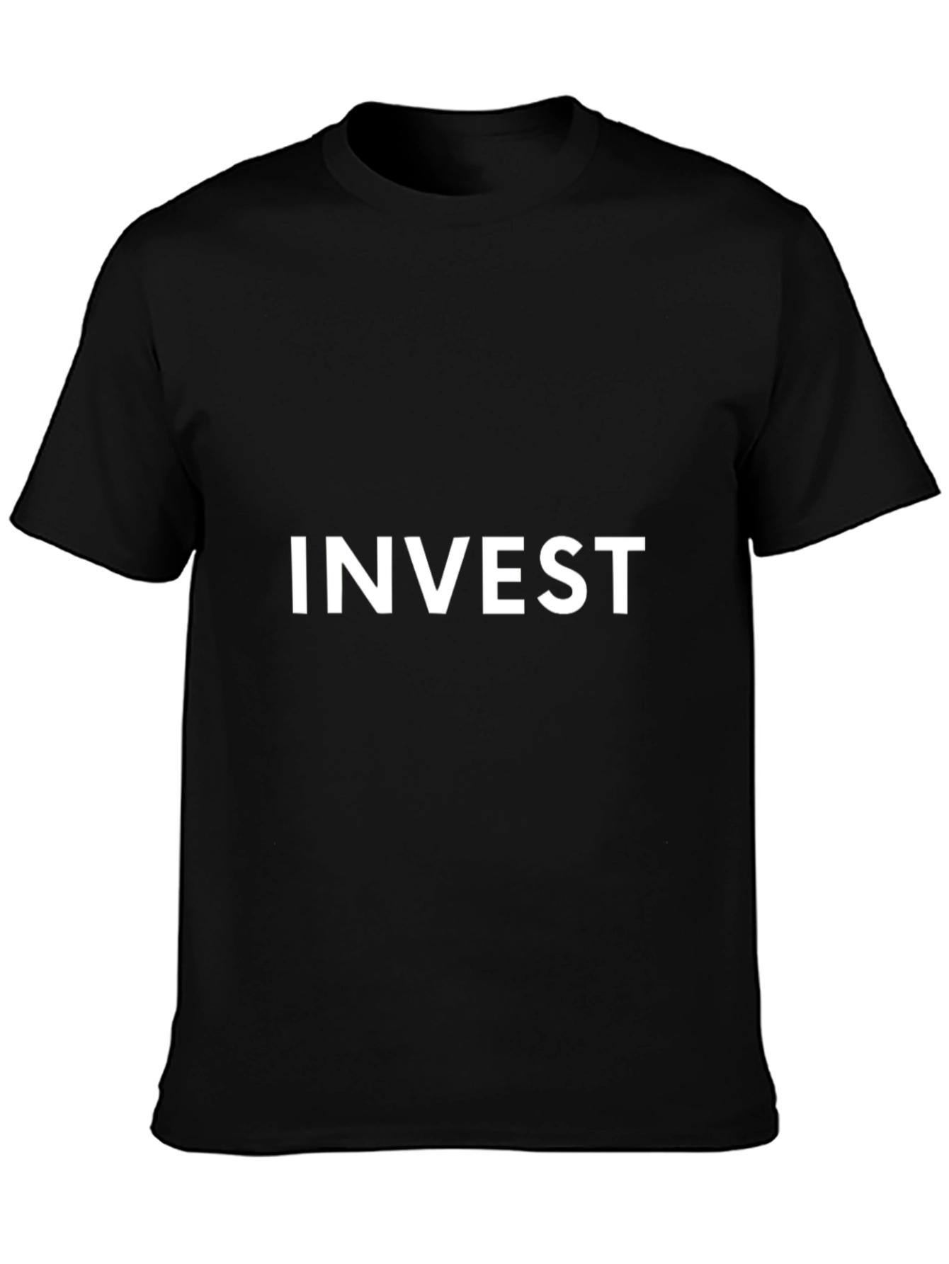 Invest Graphic Tee - Black Cotton Casual T-Shirt