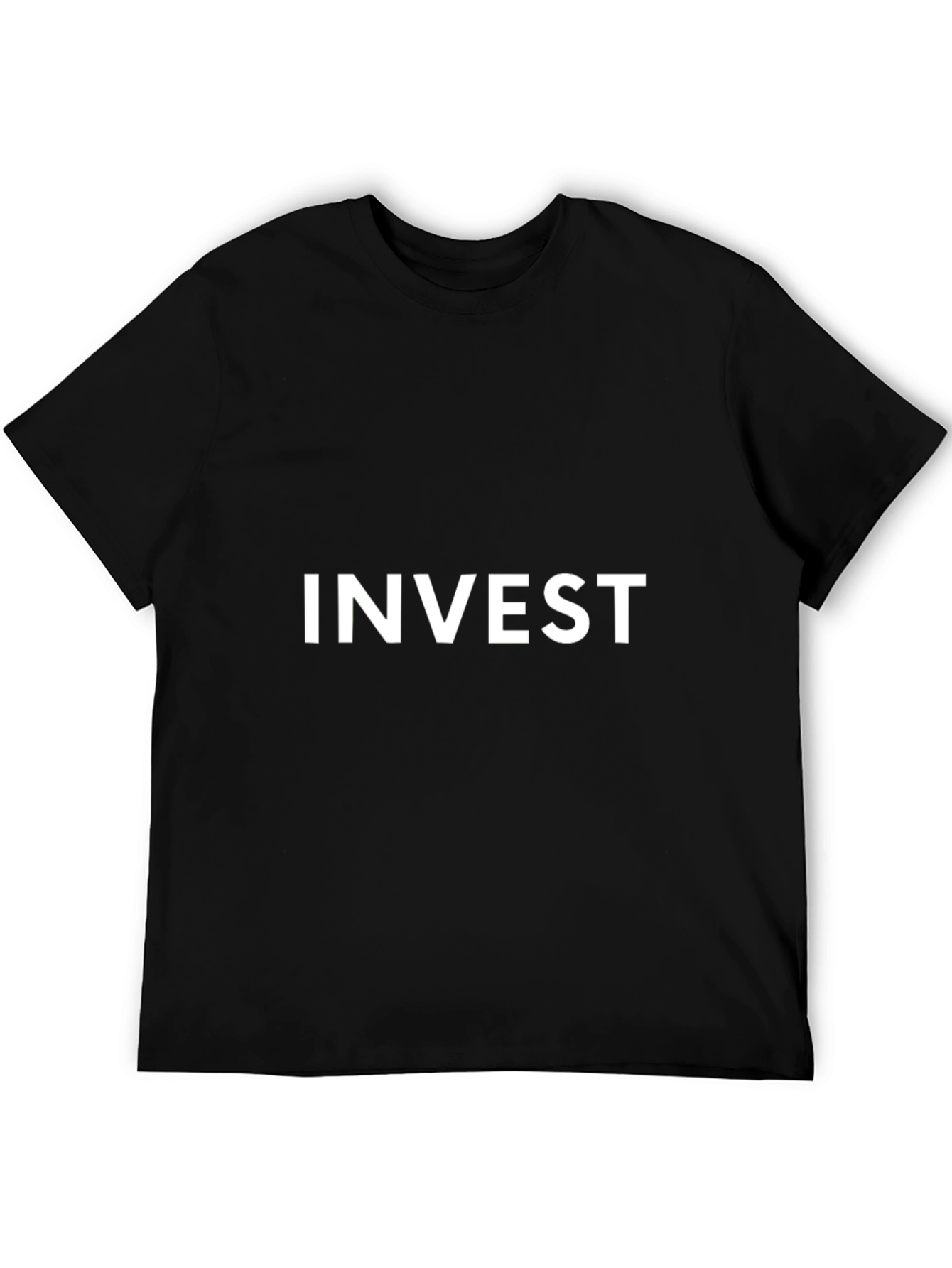 Invest Graphic Tee - Black Cotton Casual T-Shirt