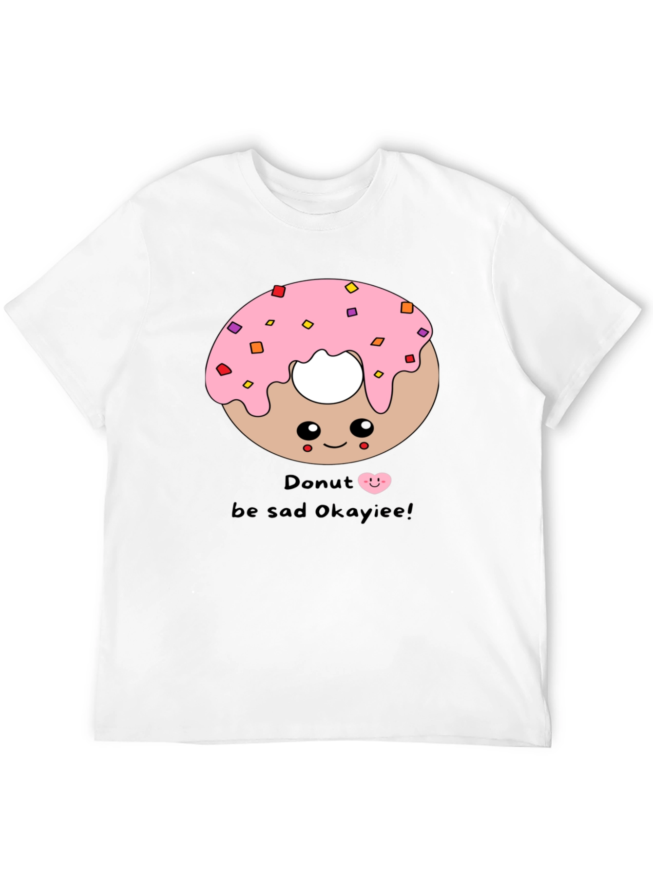 Cute Donut Graphic Black T-Shirt