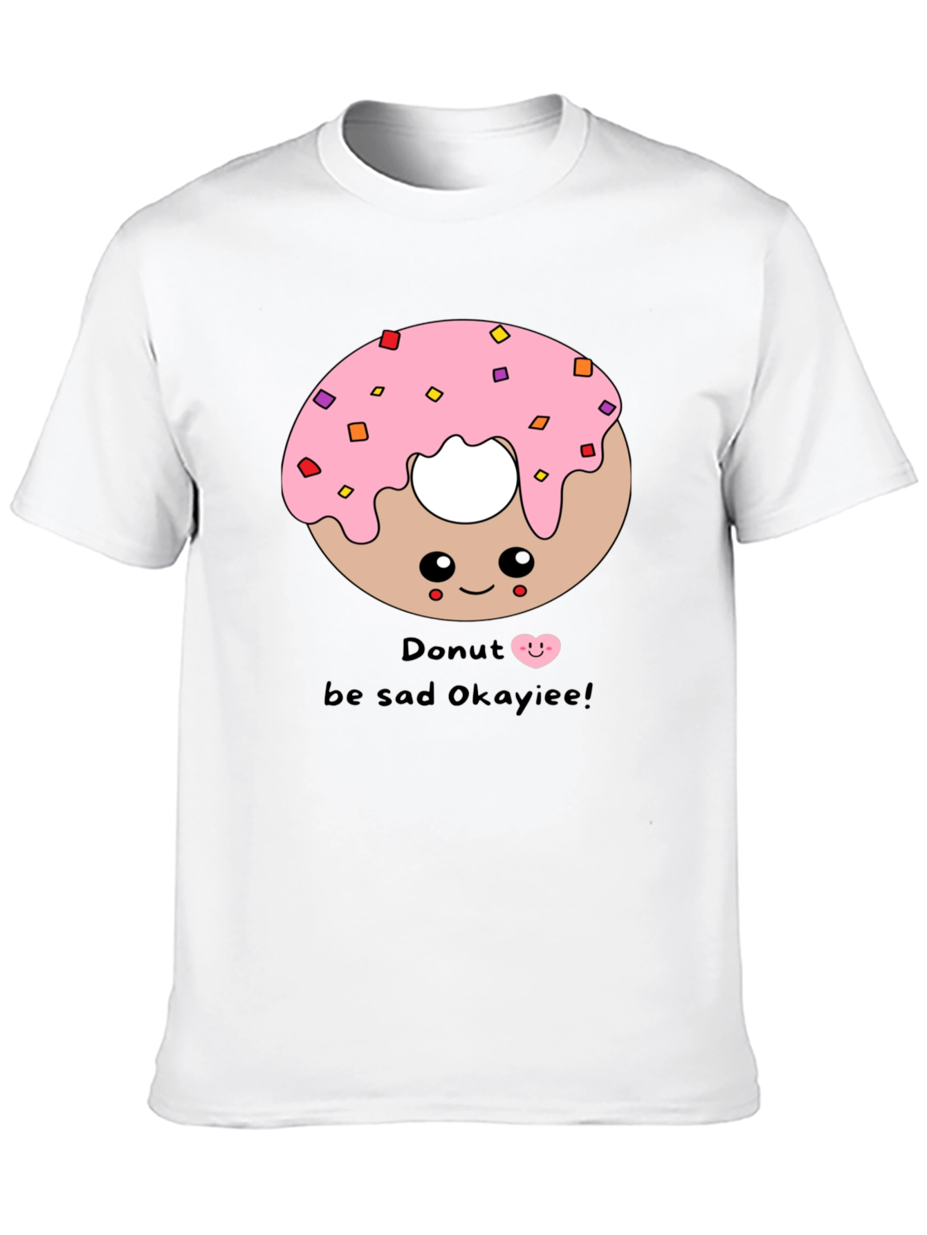 Cute Donut Graphic Black T-Shirt