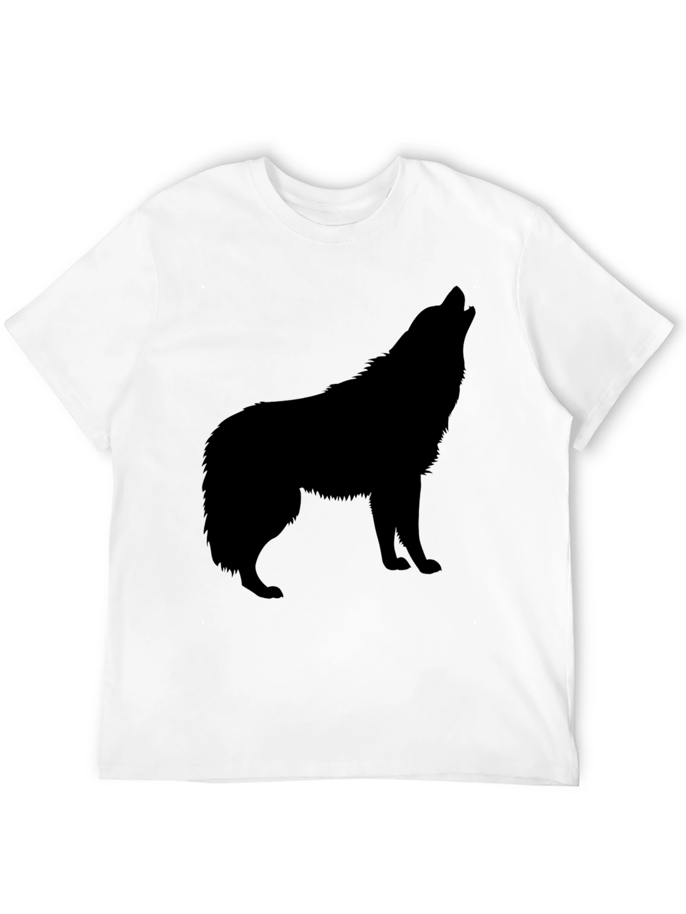 Black Wolf Silhouette T-Shirt - Classic Crew Neck Tee
