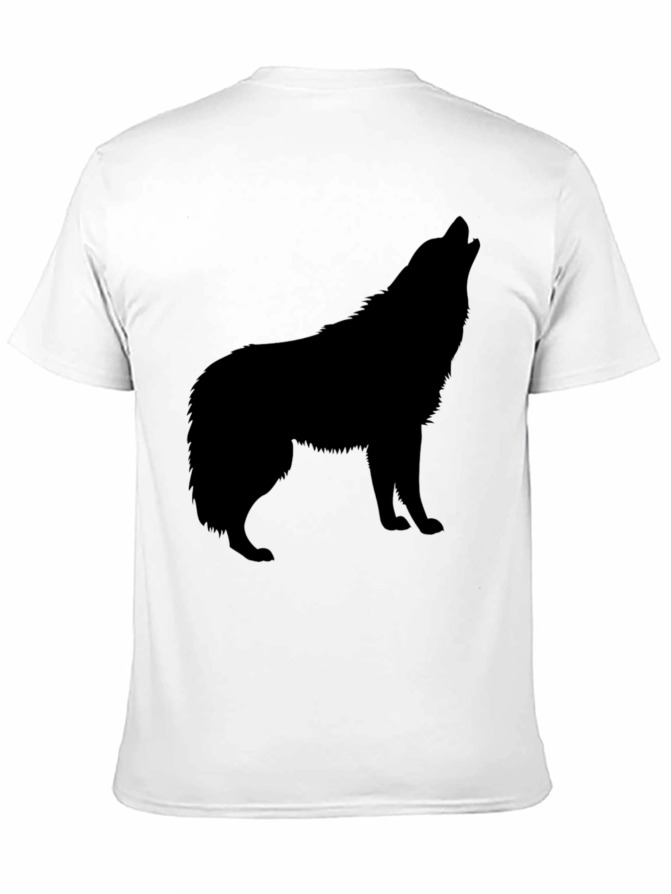 Black Wolf Silhouette T-Shirt - Classic Crew Neck Tee