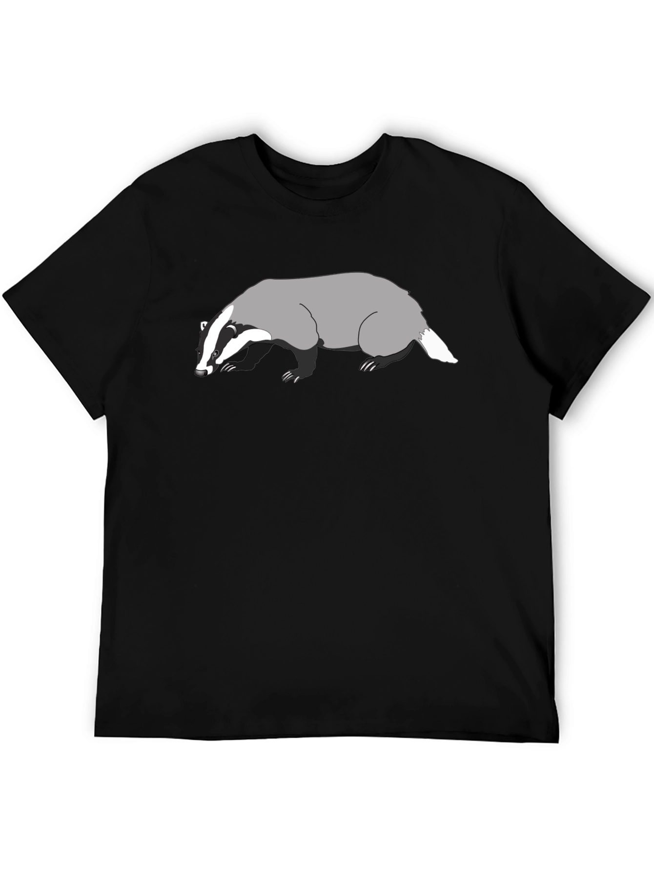 Badger Graphic Black T-Shirt - Unique Animal Design