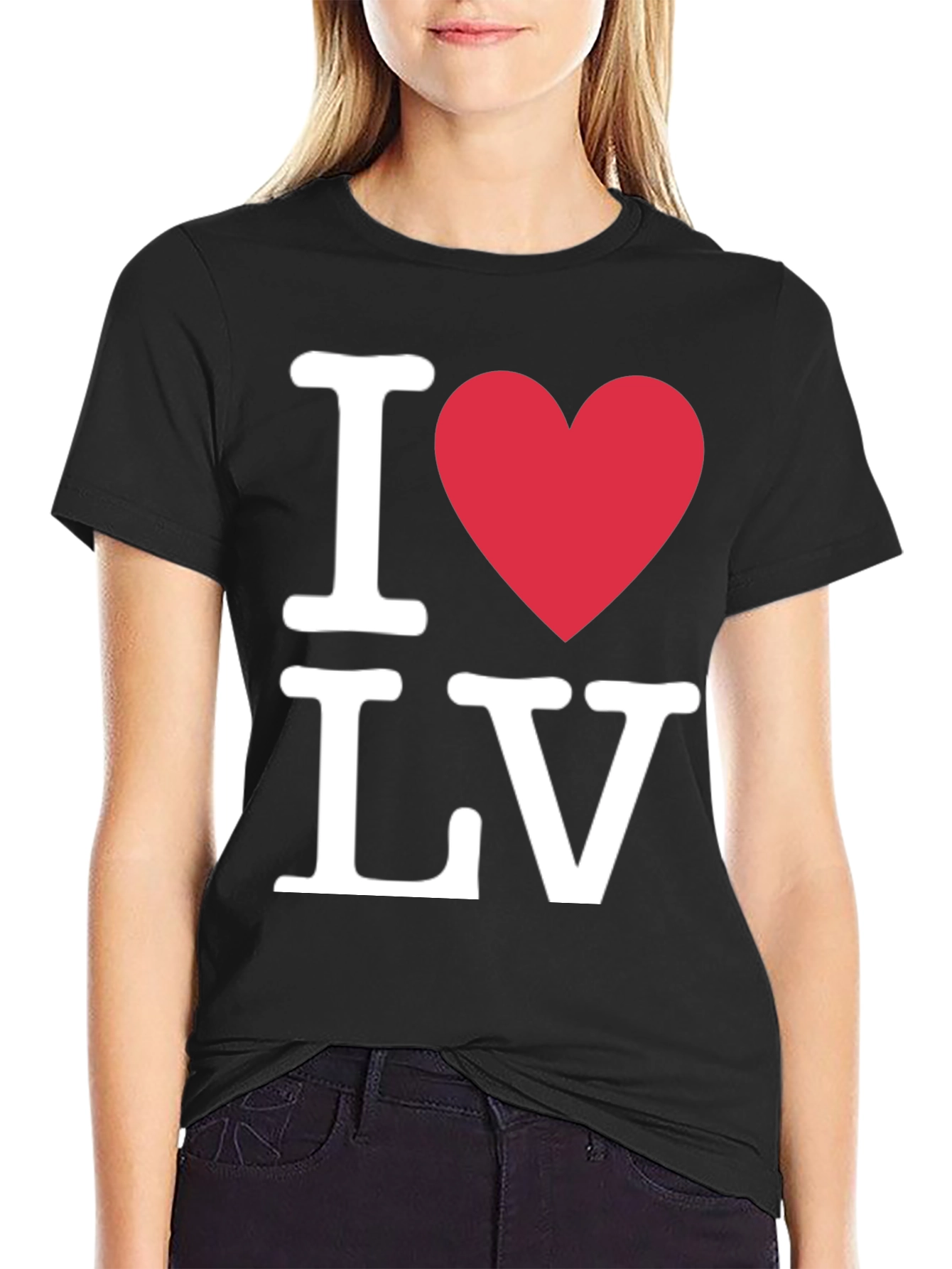 I Heart LV Black T-Shirt