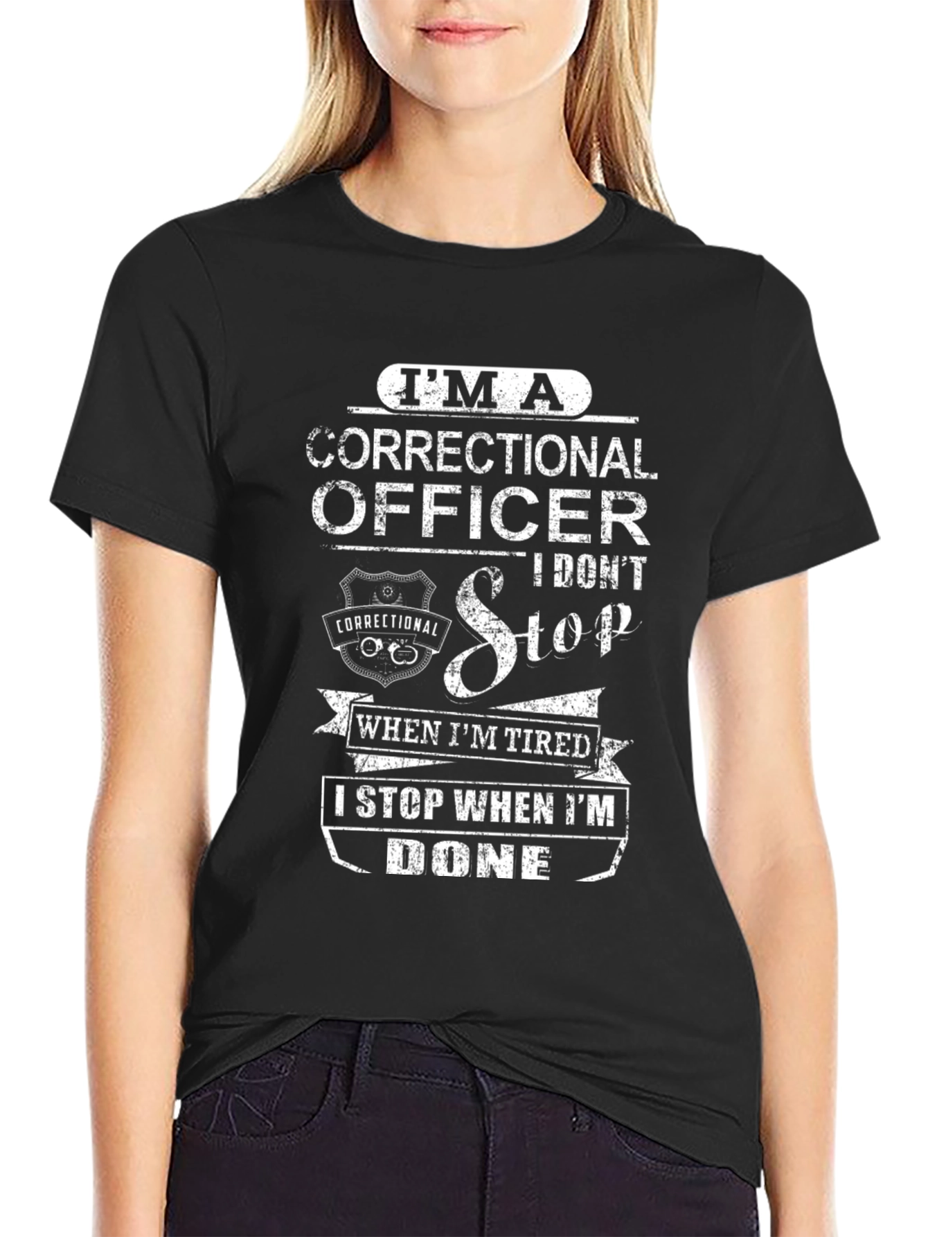 Correctional Officer Black Graphic T-Shirt