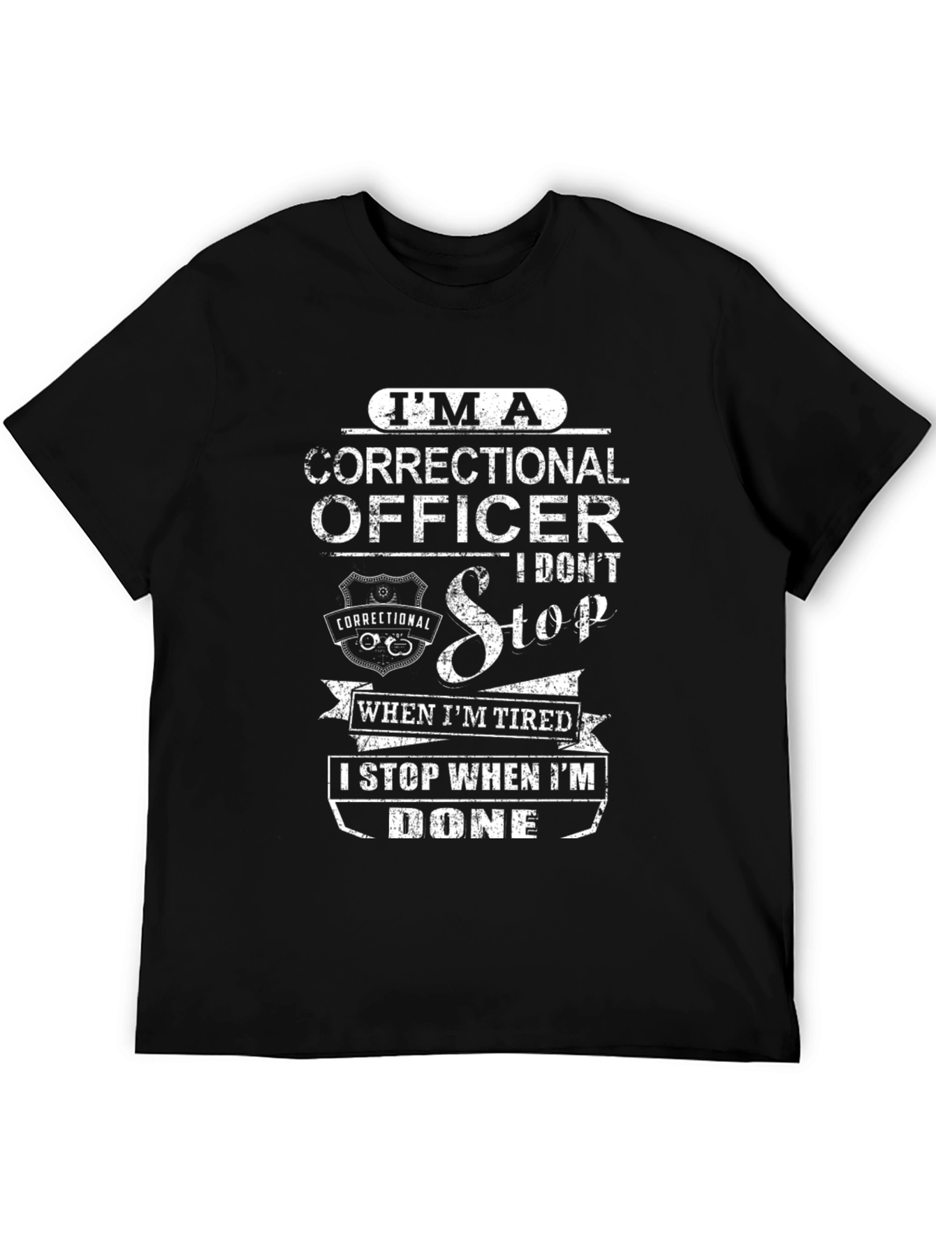 Correctional Officer Black Graphic T-Shirt