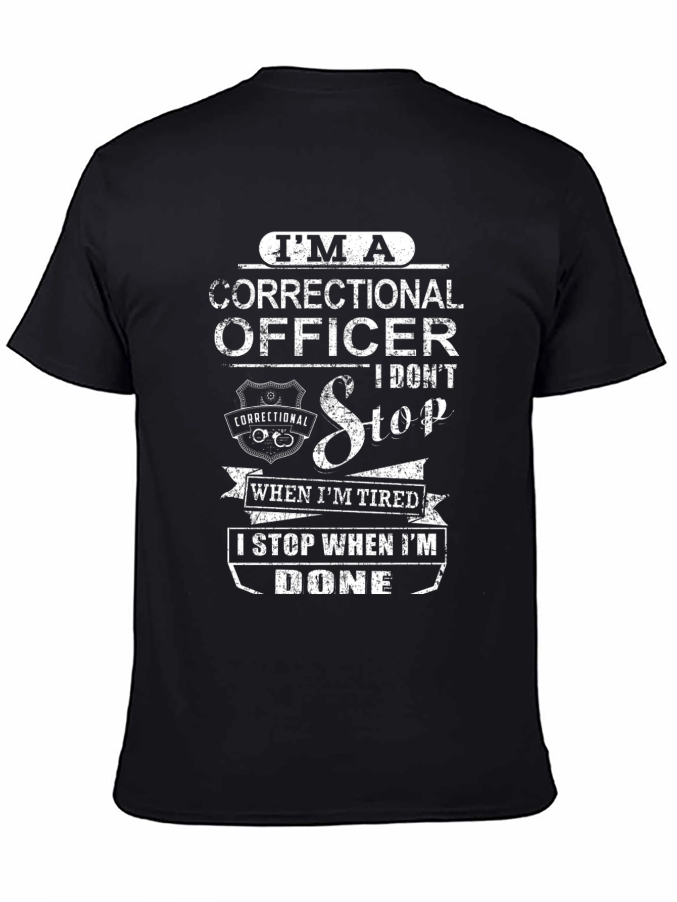 Correctional Officer Black Graphic T-Shirt